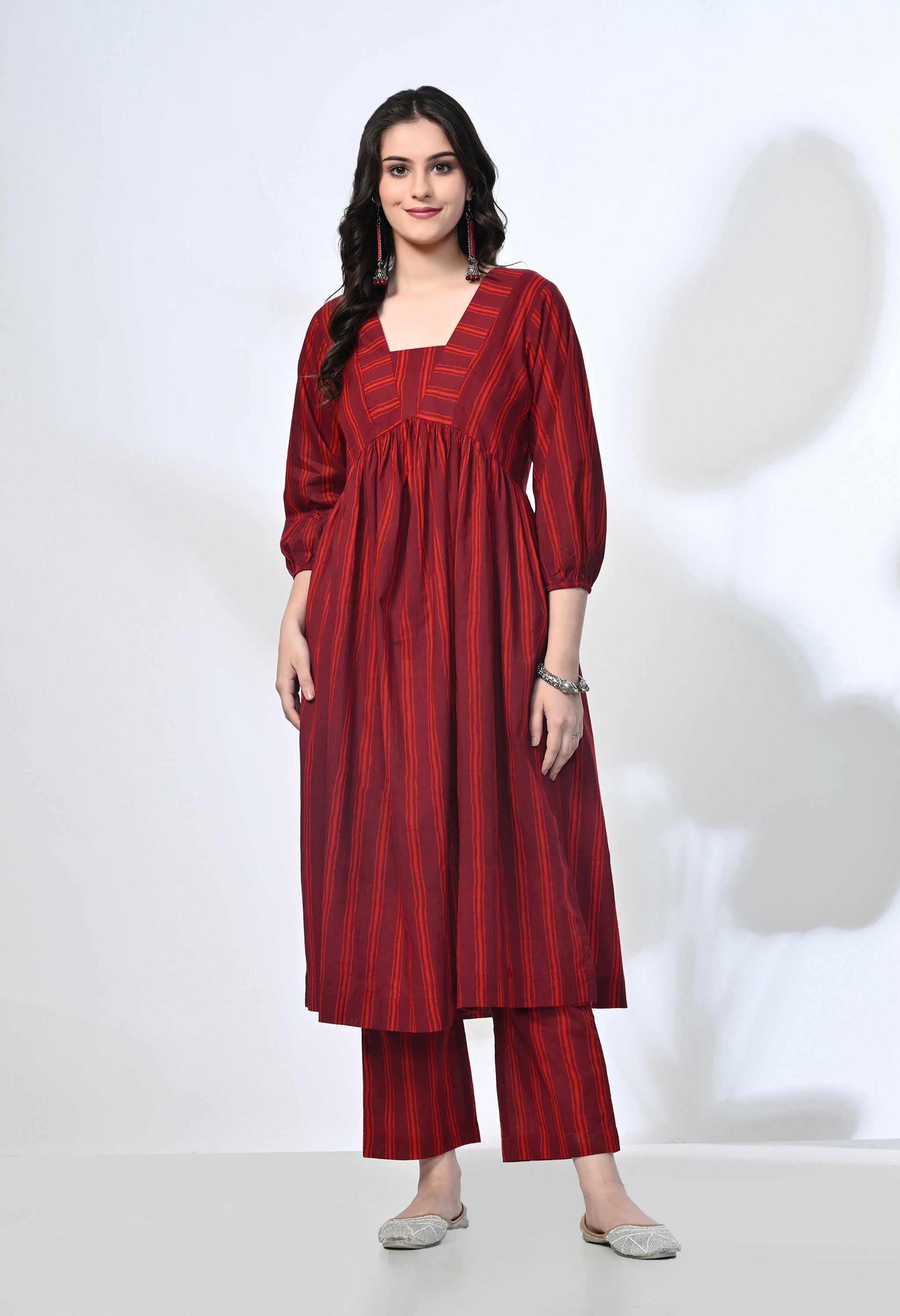 Lines Pure Cotton Stripe Kurta Set | 2-Piece Co-ord Set