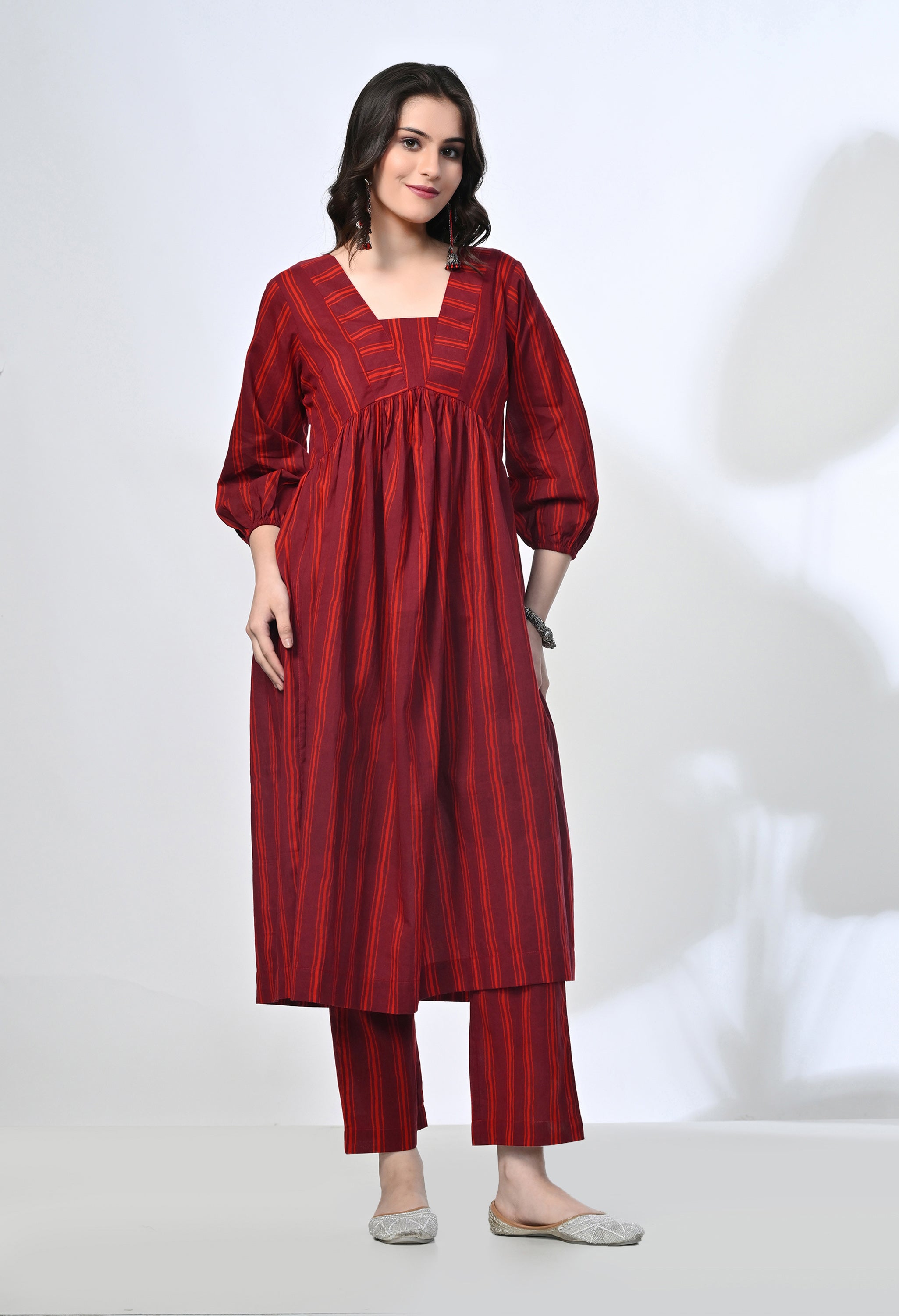 Lines Pure Cotton Stripe Kurta Set | 2-Piece Co-ord Set