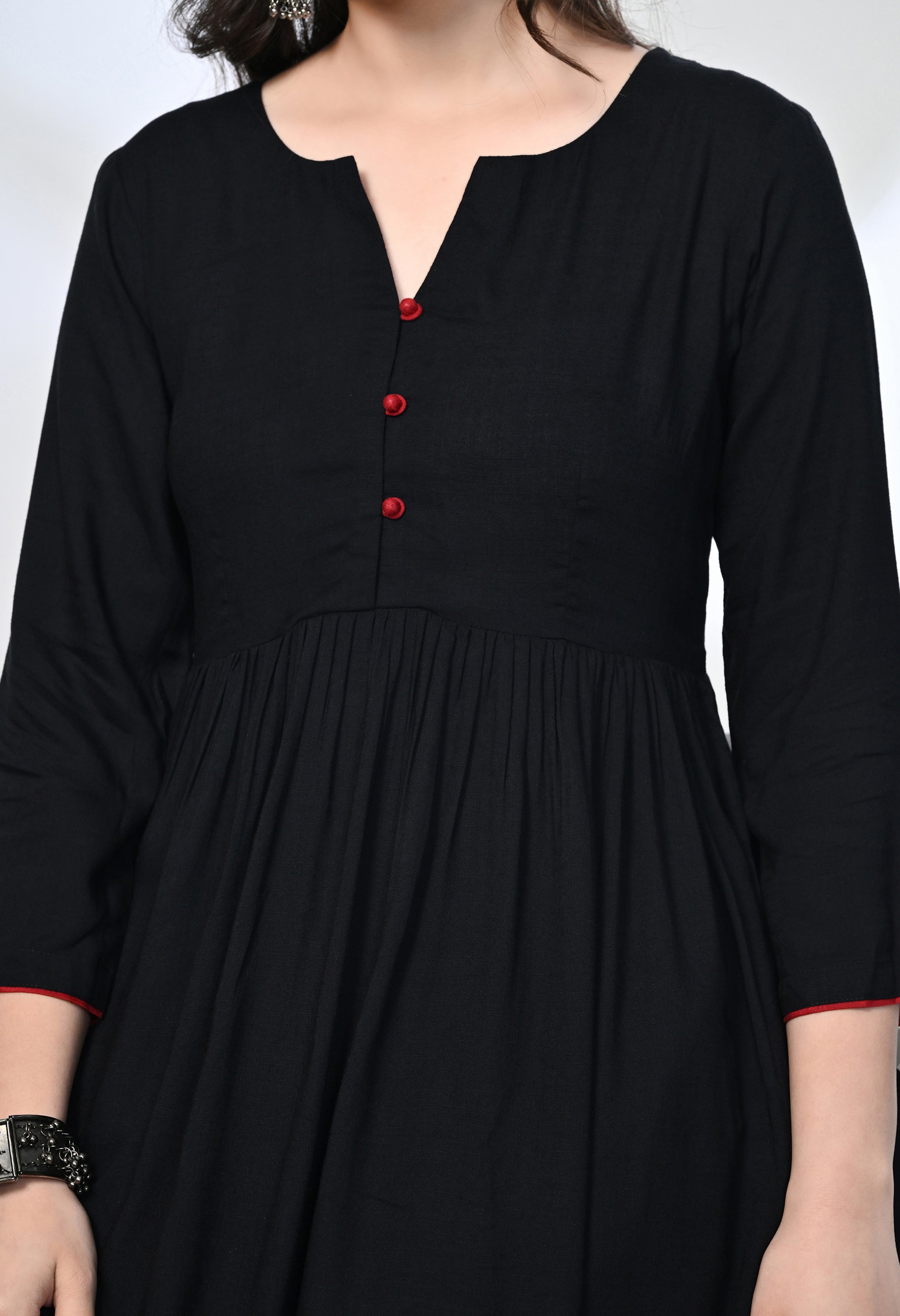 Everyday Black Viscose Rayon Kurta Set | 2-Piece Co-ord Set