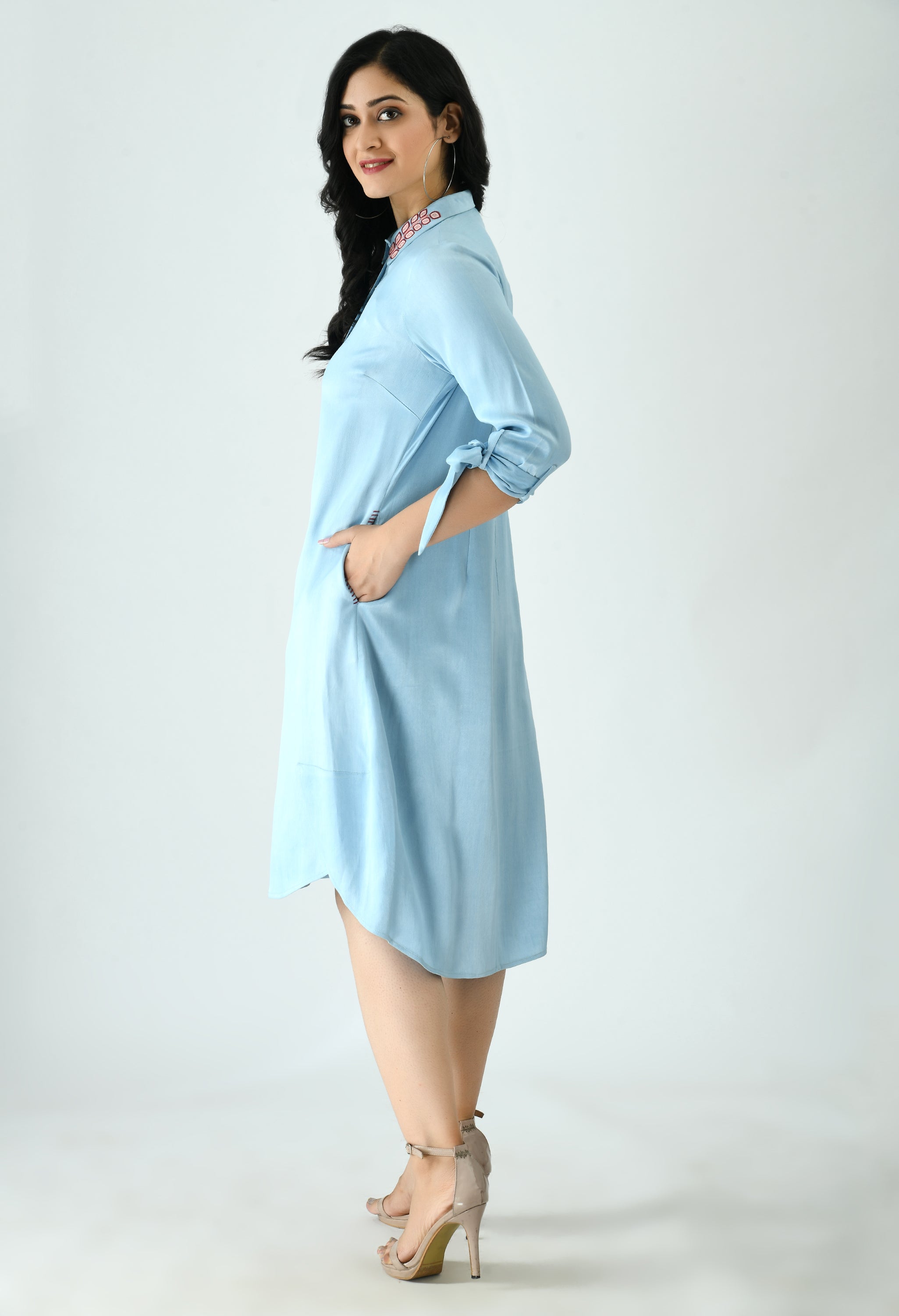 HAND EMBROIDERY SHIRT DRESS