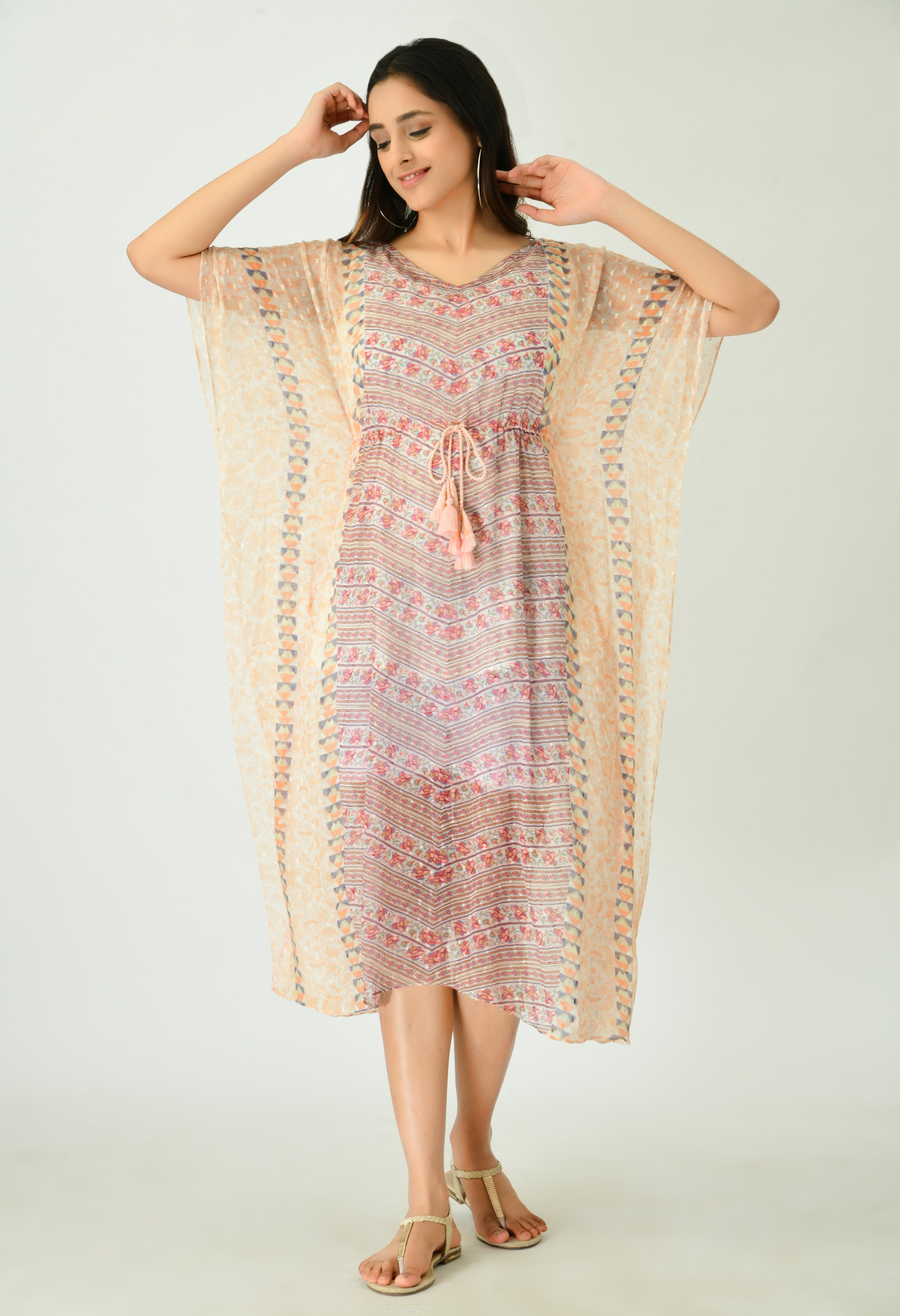 Gul Chiffon Kaftan | Chiffon Kaftan Dress for Women
