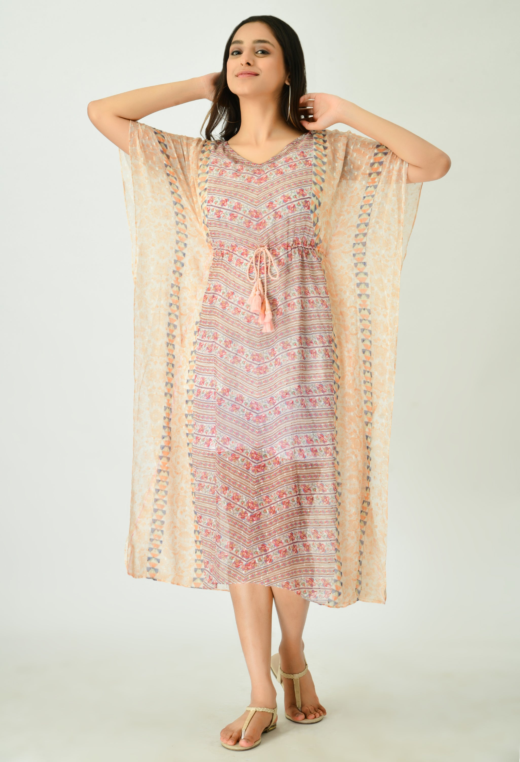 Gul Chiffon Kaftan | Chiffon Kaftan Dress for Women