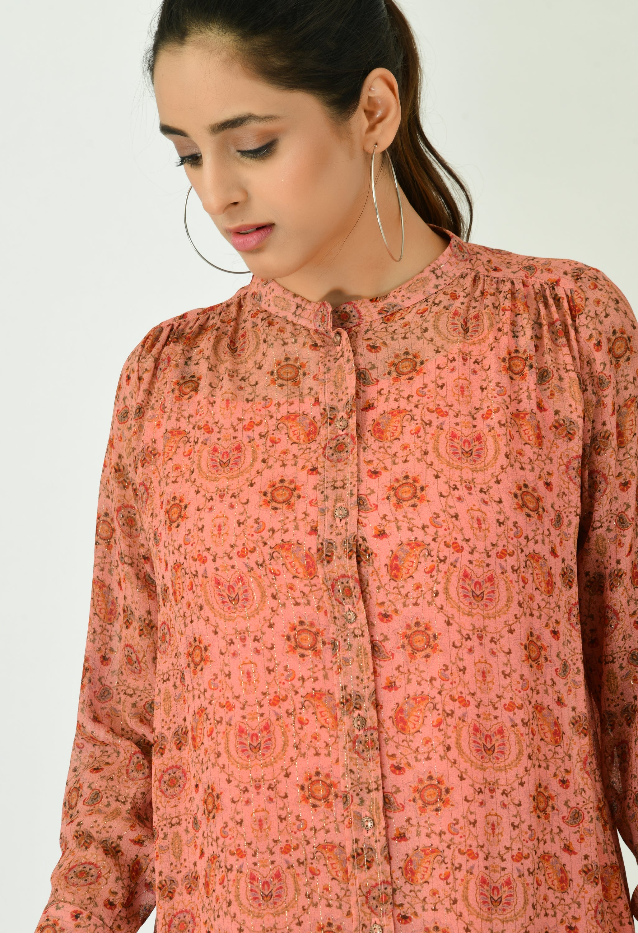 kesariya-lurex-shirt-top