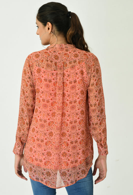 Kesriya Lurex Shirt Top | Lurex Top for Online