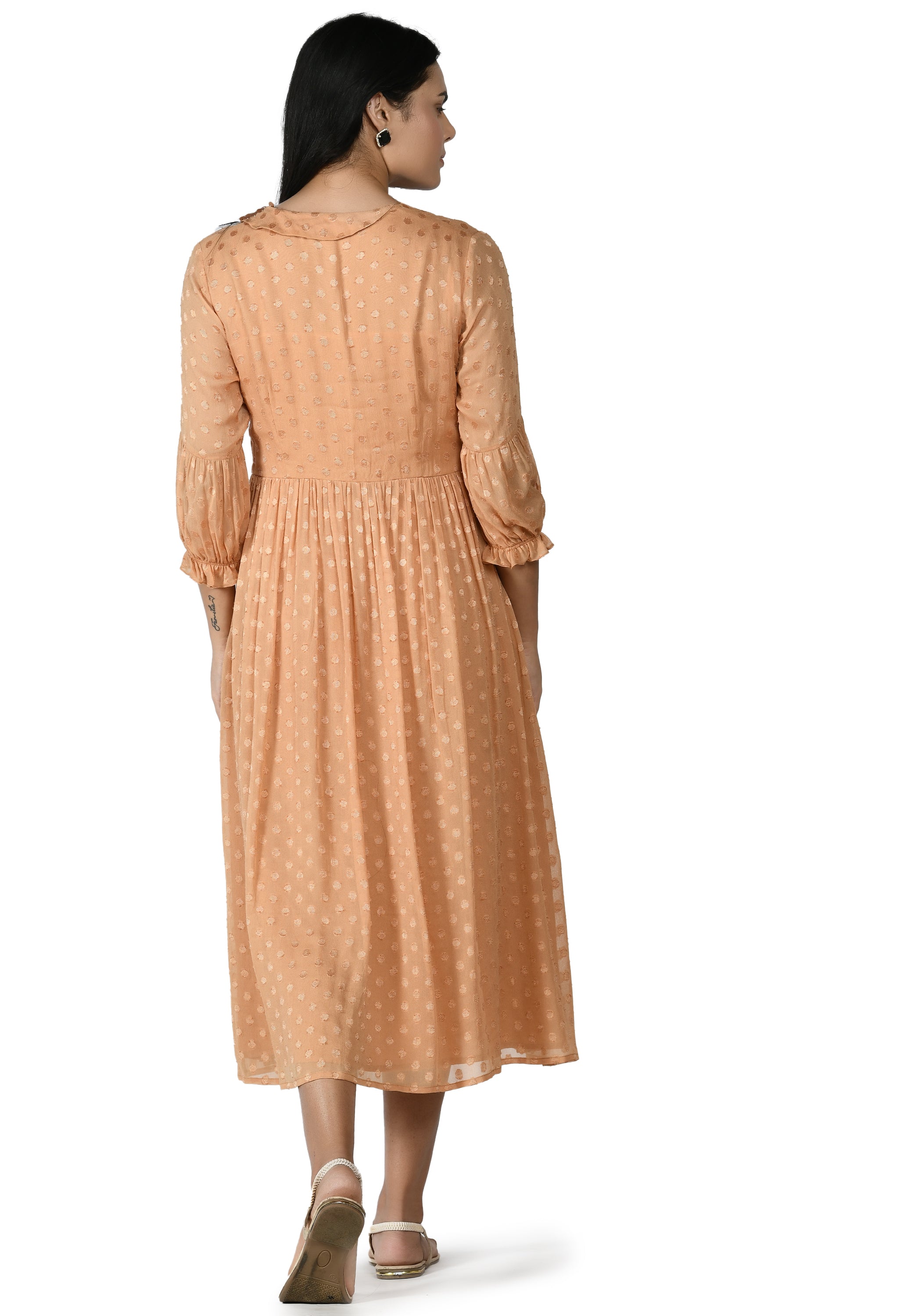 Almond Brown Sitar Dress | Almond Brown Dress