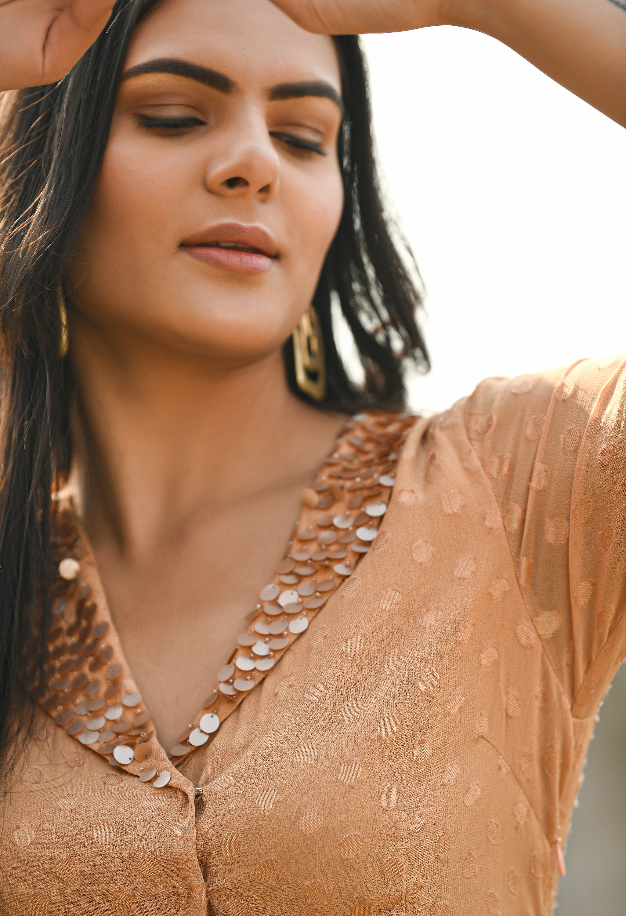 Almond Brown Sitar Dress | Almond Brown Dress