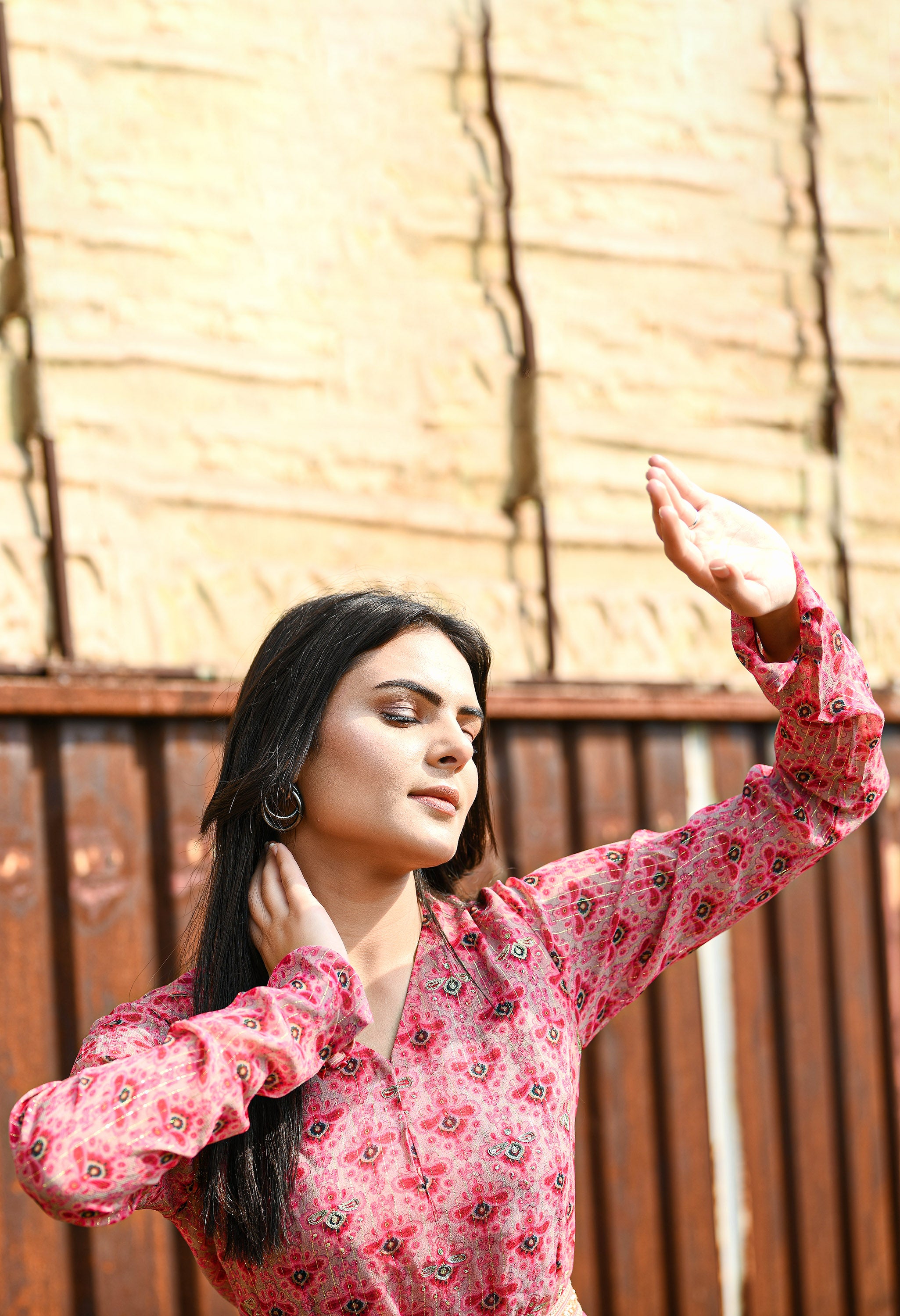 PEPLUM TOP WITH PALAZOO SET