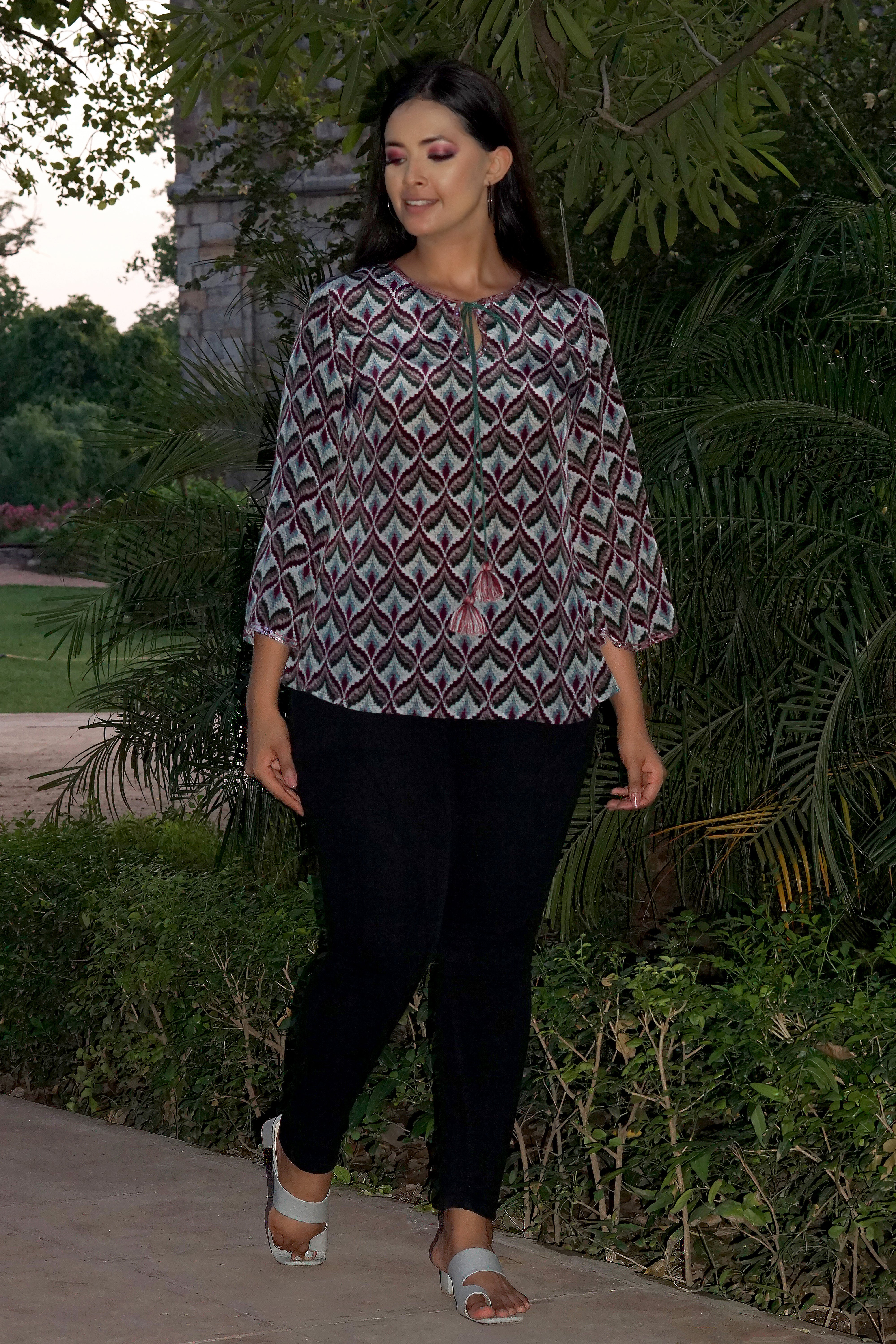 All Print Crepe Shirt Top | Print Crepe Shirt Style Top