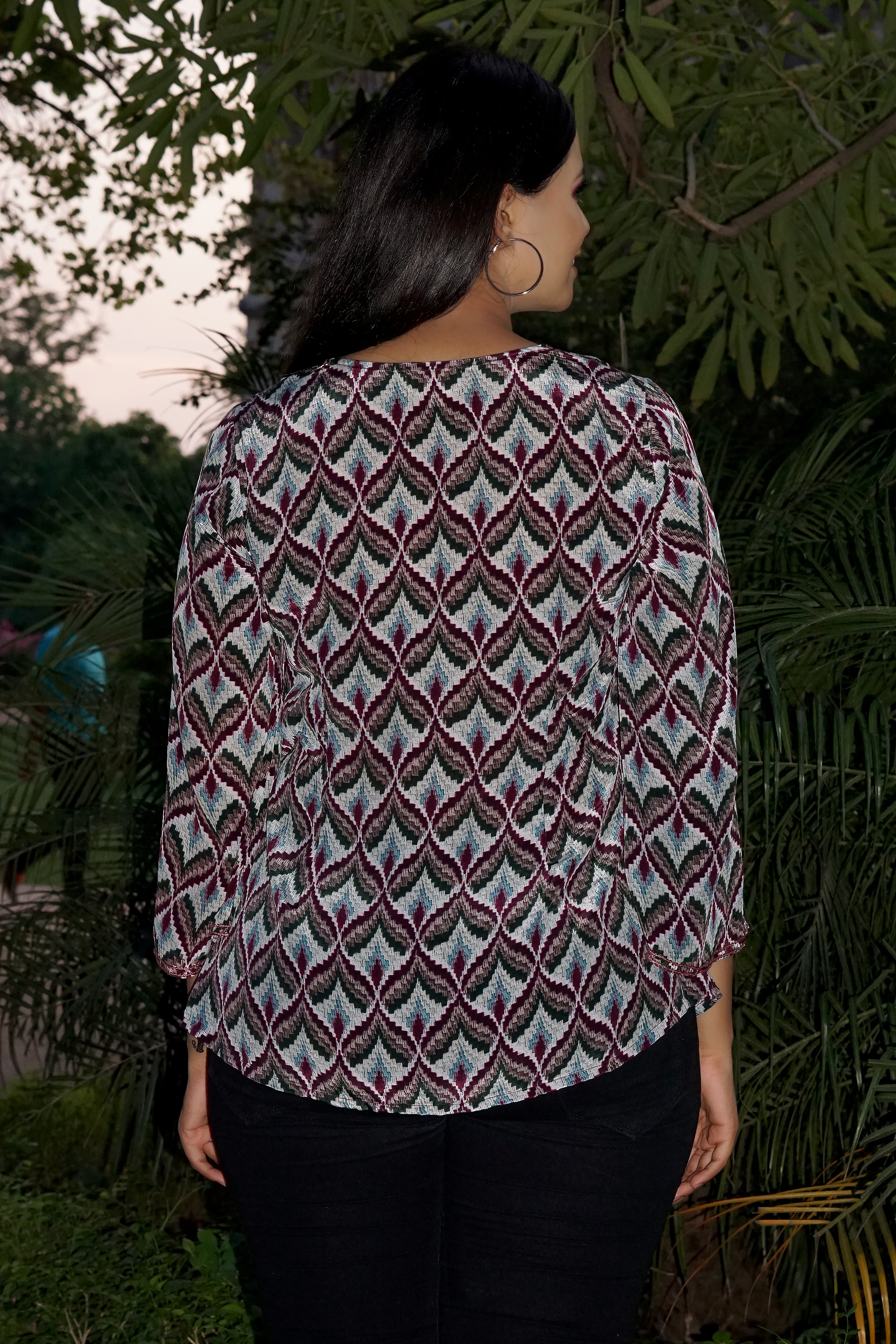 All Print Crepe Shirt Top | Print Crepe Shirt Style Top