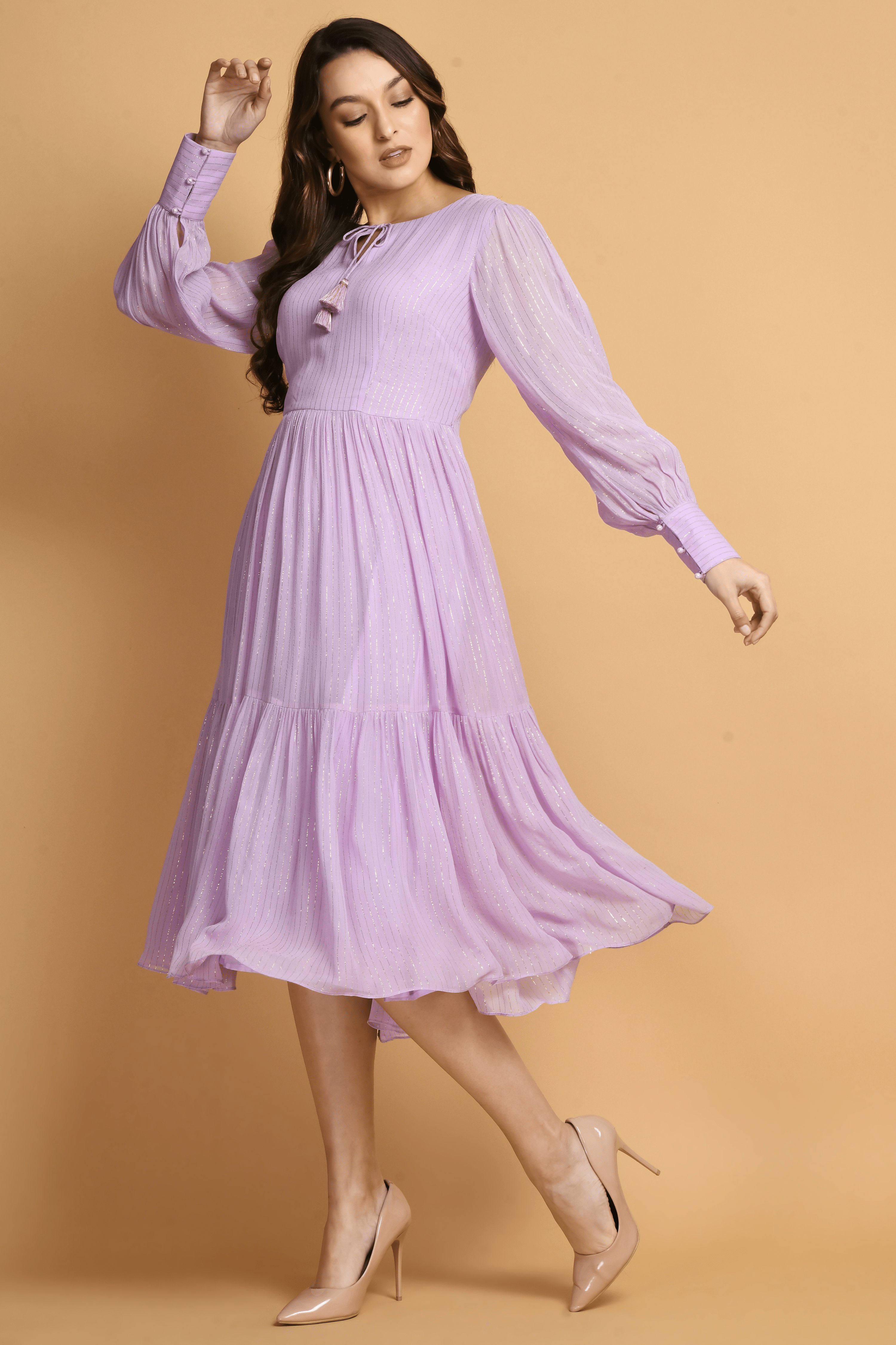 Lavender Boho Fit And Flare Dress | Buy Lavender Dresses for Women