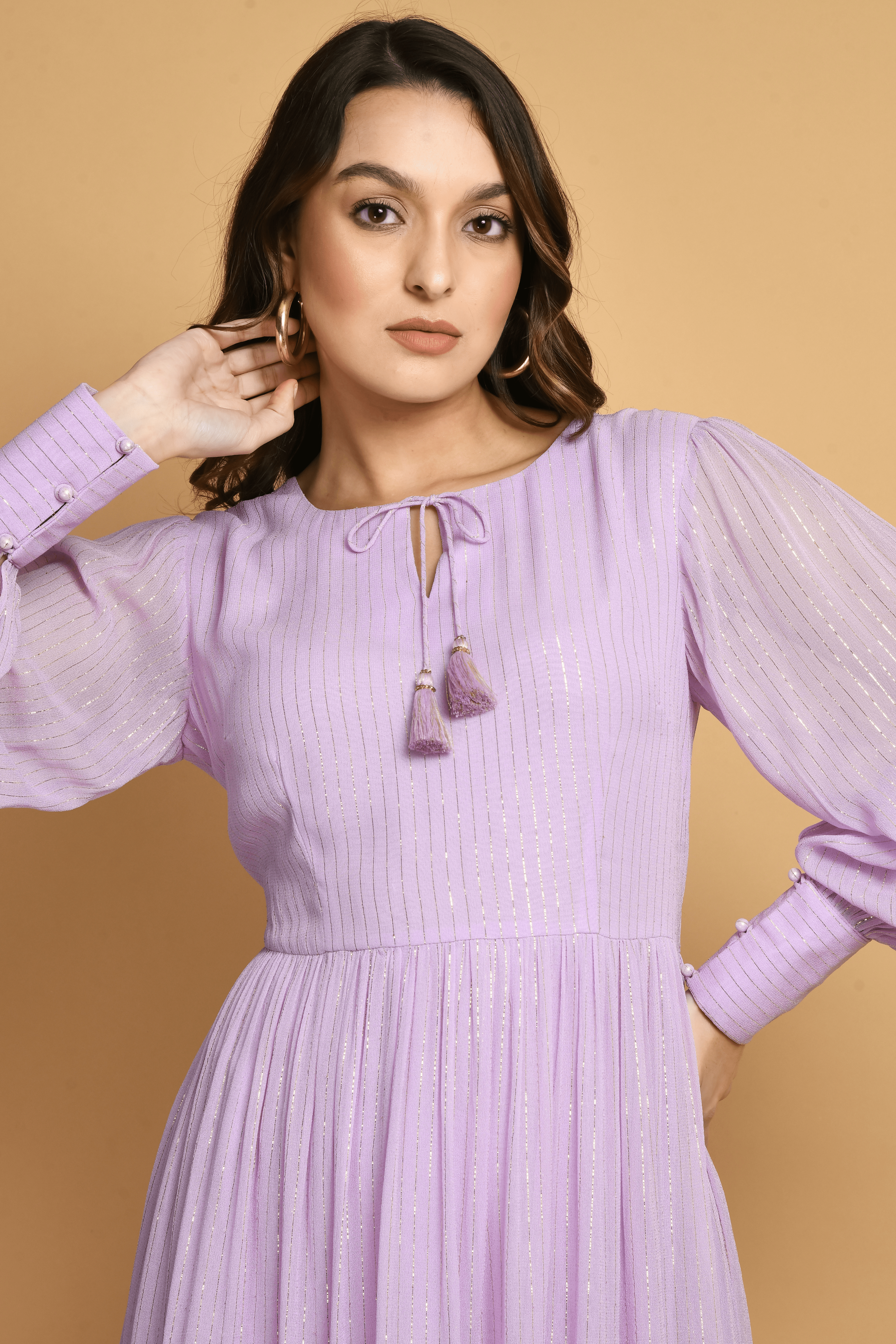 Lavender Boho Fit And Flare Dress | Buy Lavender Dresses for Women