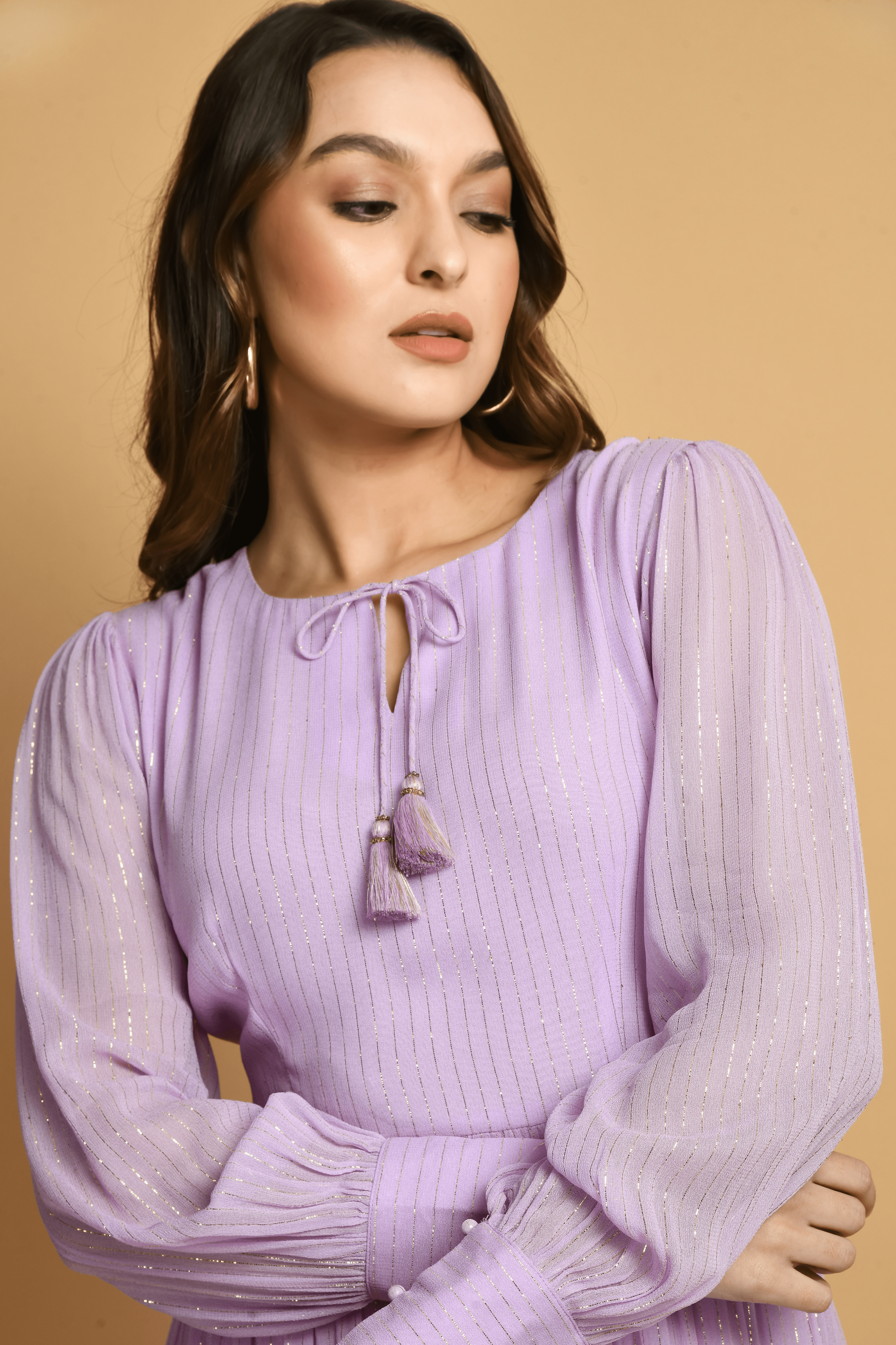 Lavender Boho Fit And Flare Dress | Buy Lavender Dresses for Women