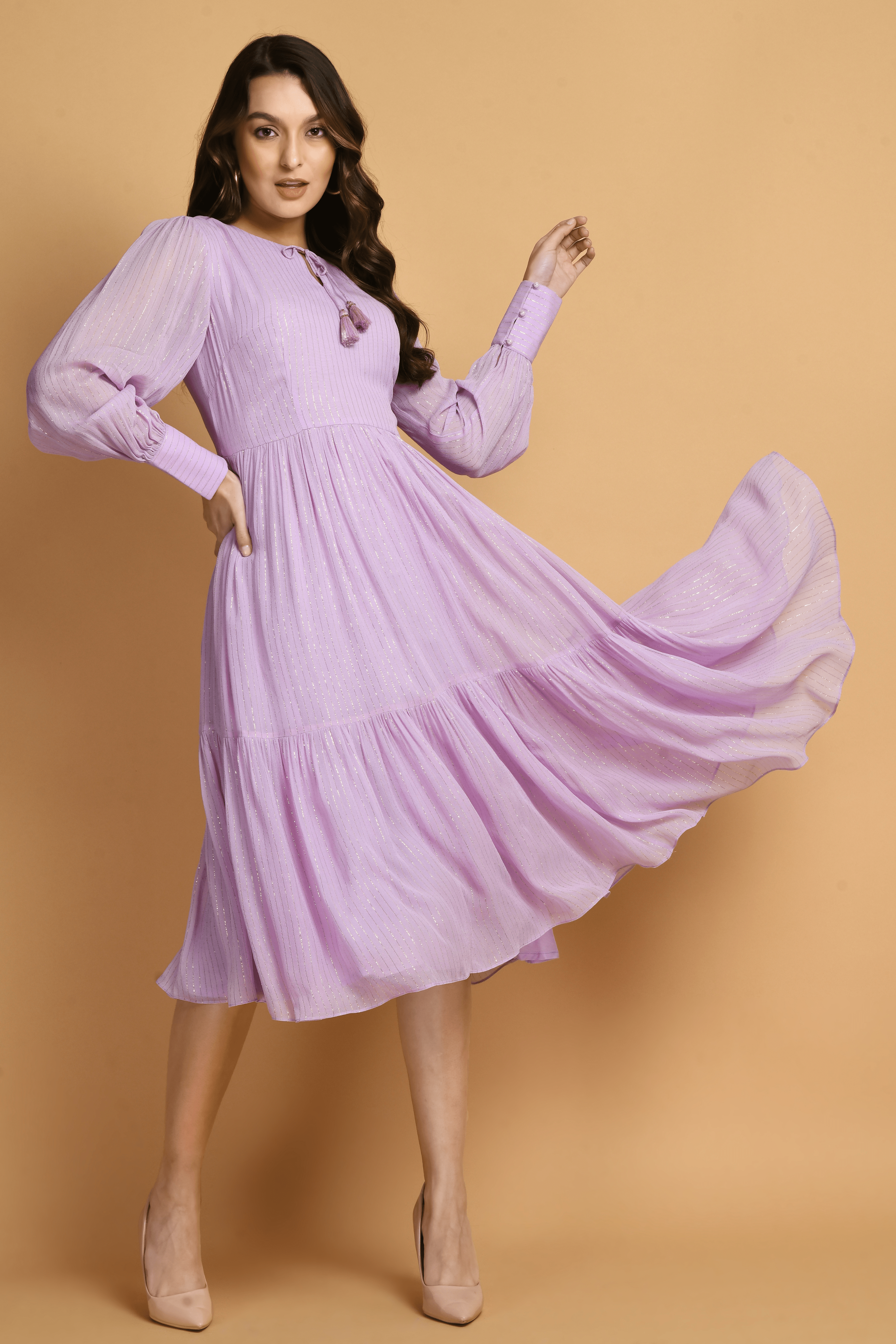 Lavender Boho Fit And Flare Dress | Buy Lavender Dresses for Women