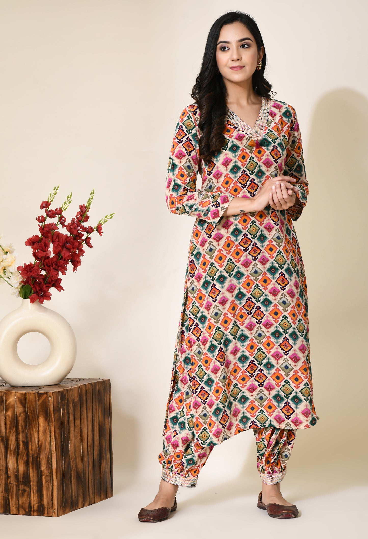 Rangbiranga Crepe Kurta Set | Crepe kurta Set for Women