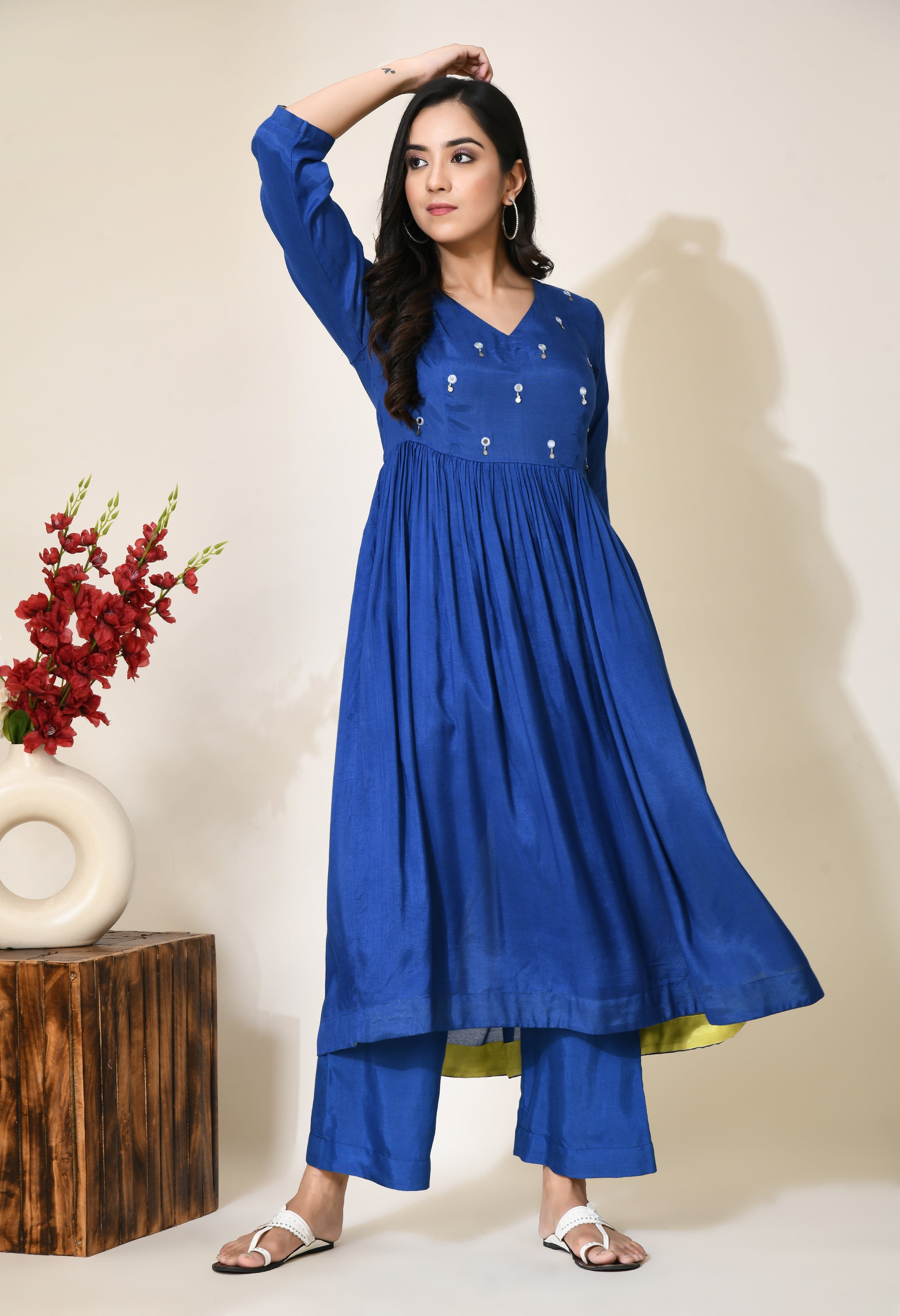 Gather Kurta Set | Mirror Gathered Kurta Set for women
