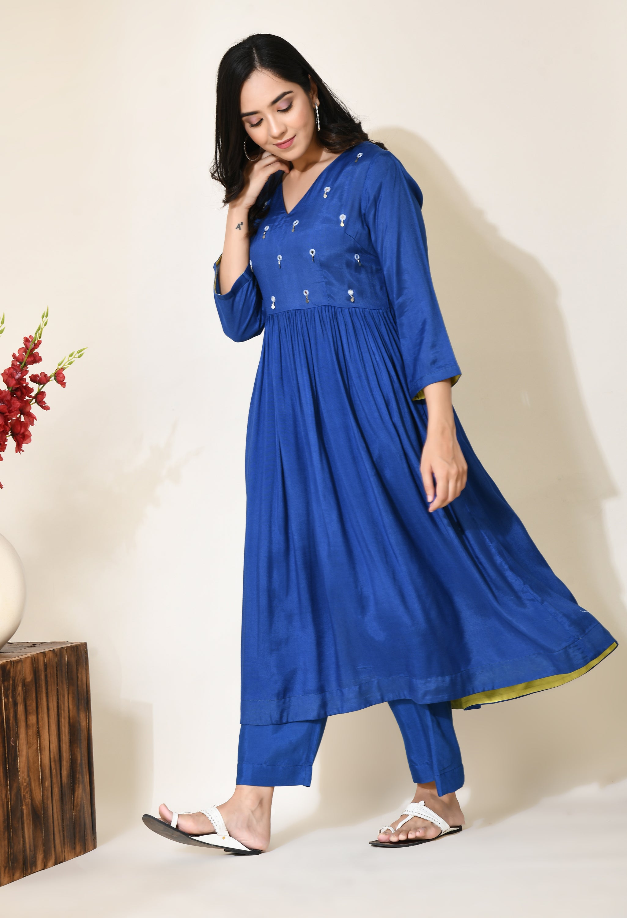Gather Kurta Set | Mirror Gathered Kurta Set for women