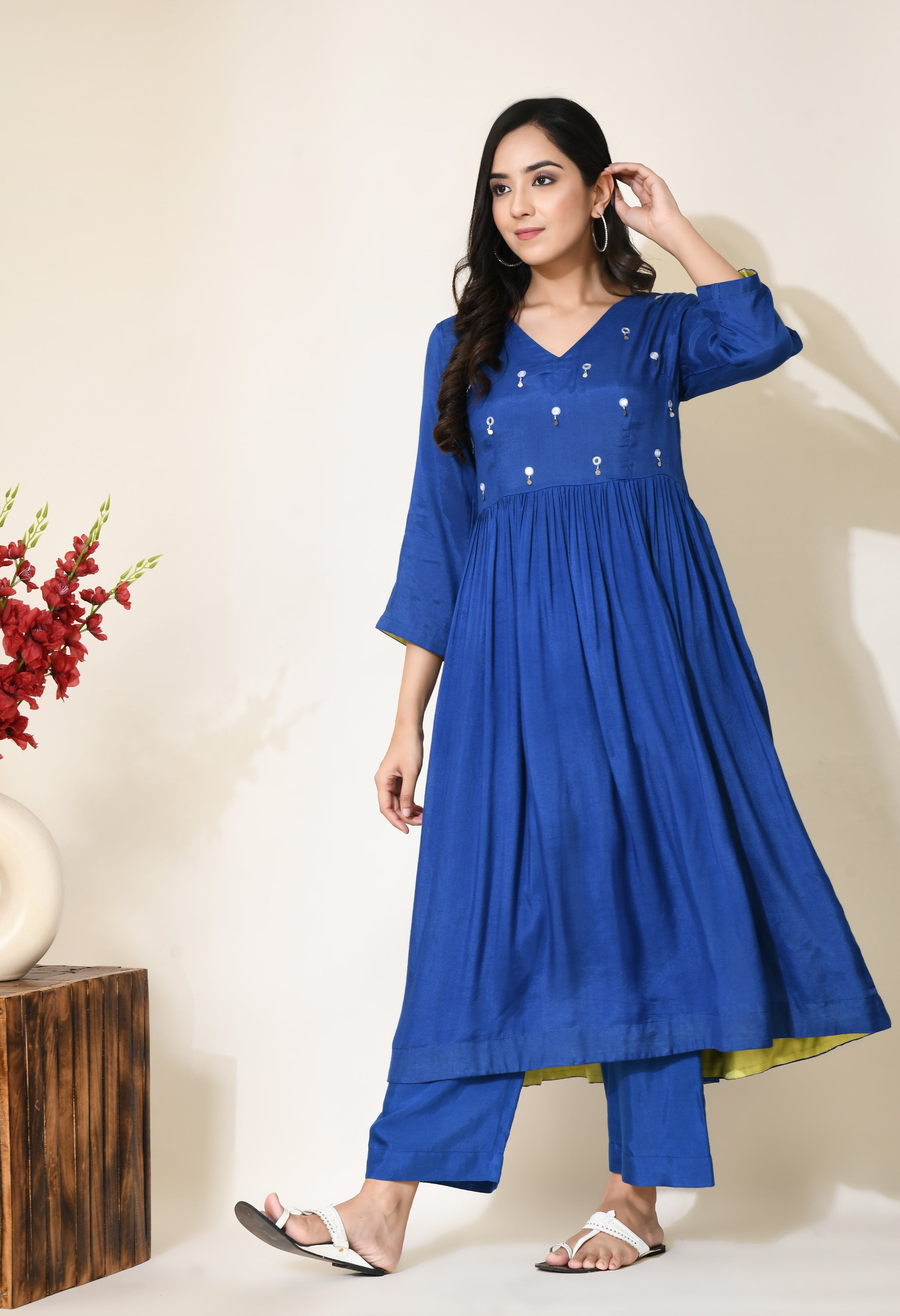 Gather Kurta Set | Mirror Gathered Kurta Set for women