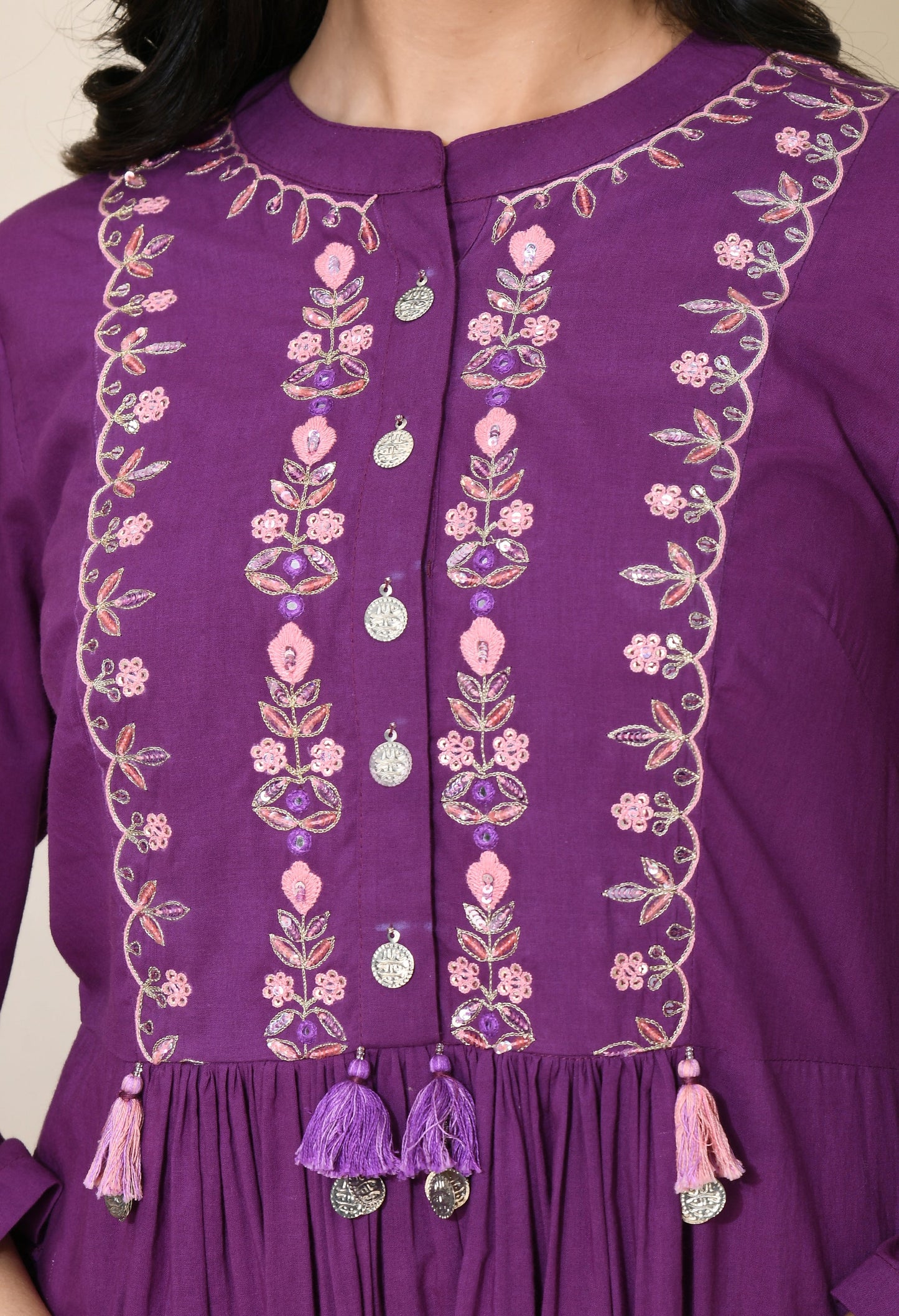 Plum Purple Cotton Kurta | Buy Purple Kurtas Online