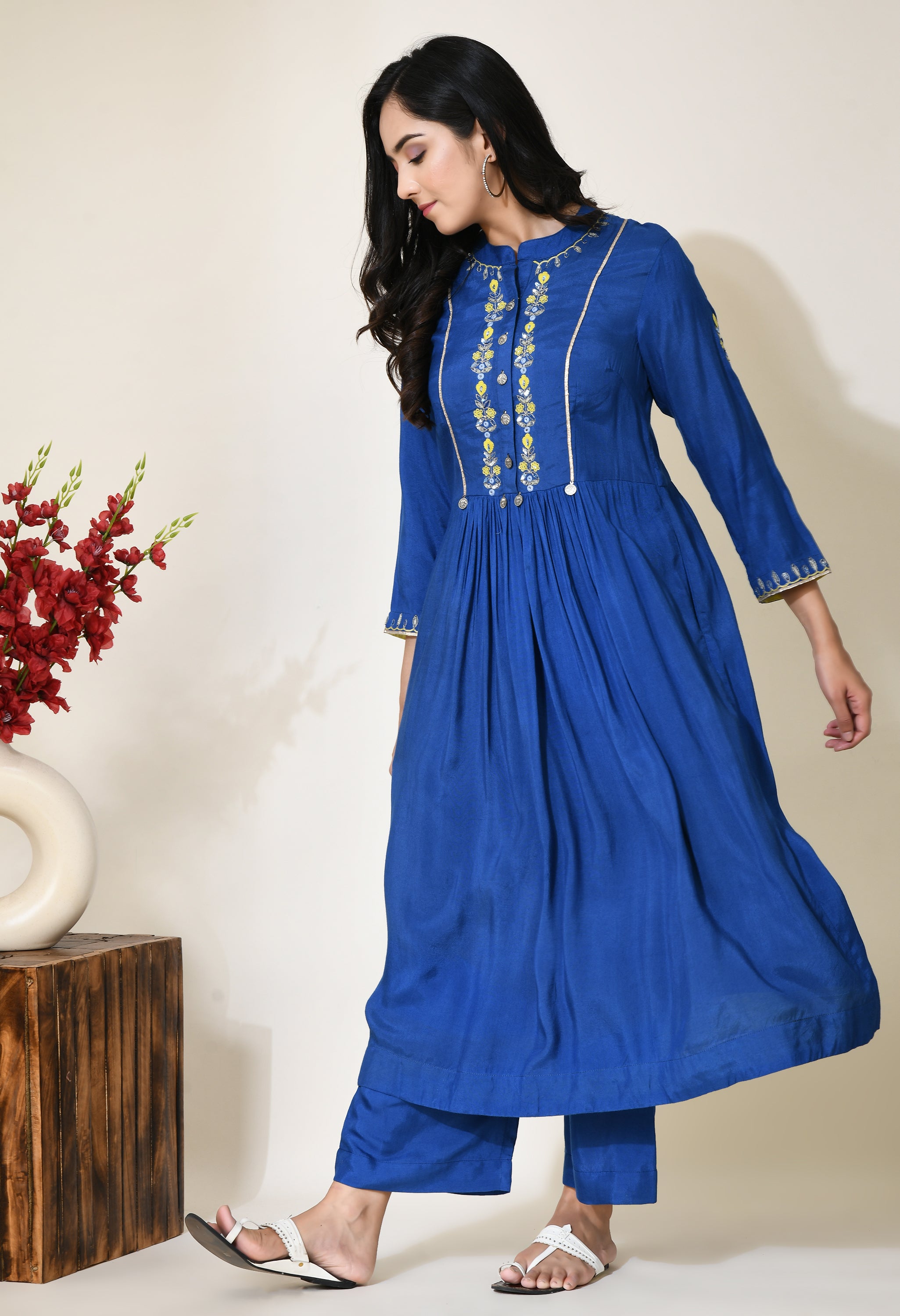 Midnight Blue Kurta | Women Navy Blue Kurtas online