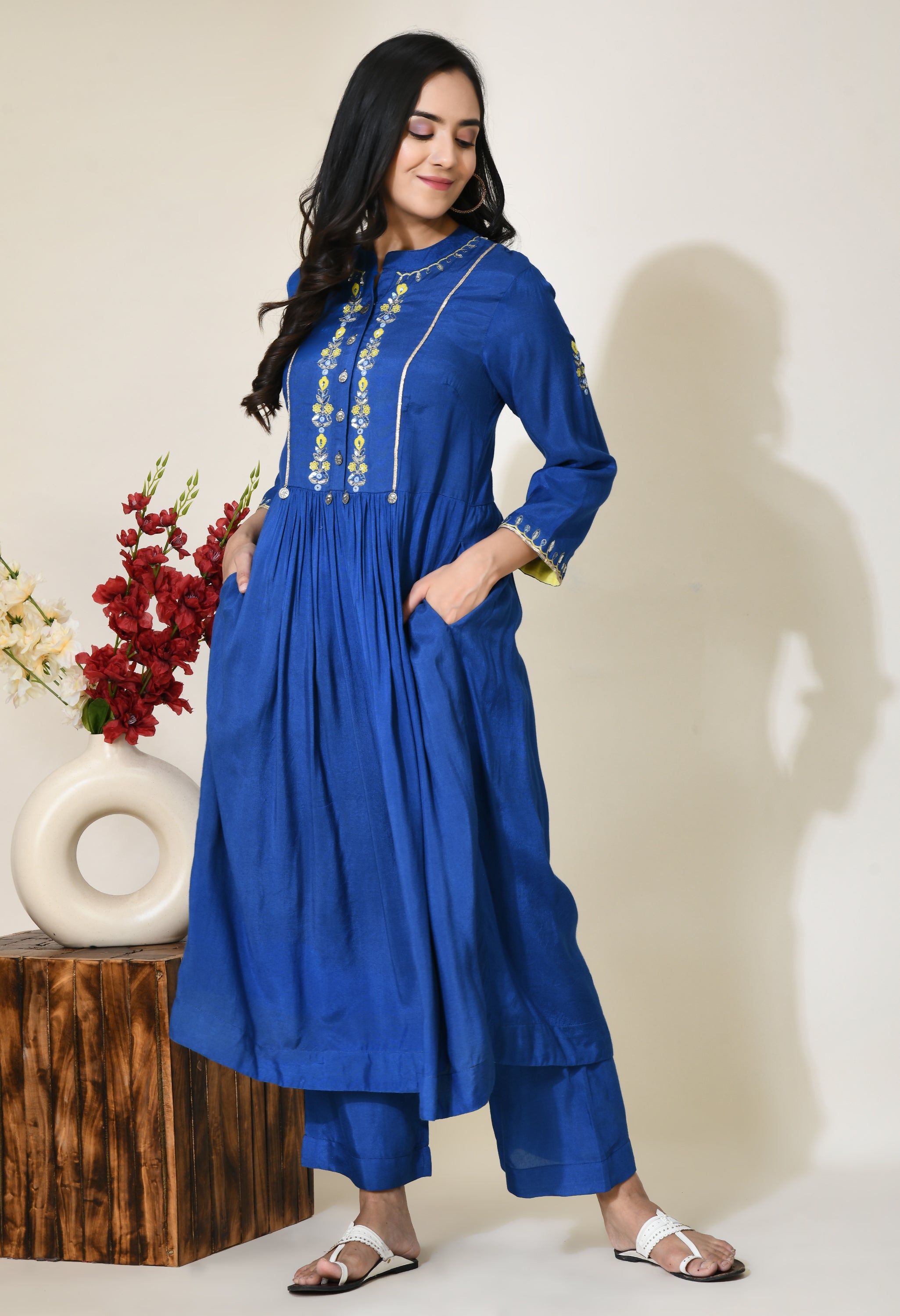 Midnight Blue Kurta | Women Navy Blue Kurtas online