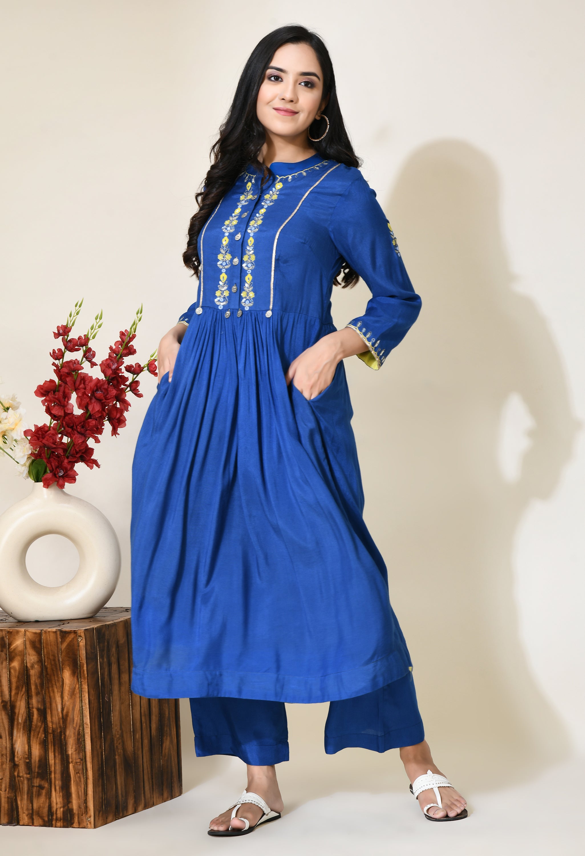Midnight Blue Kurta | Women Navy Blue Kurtas online