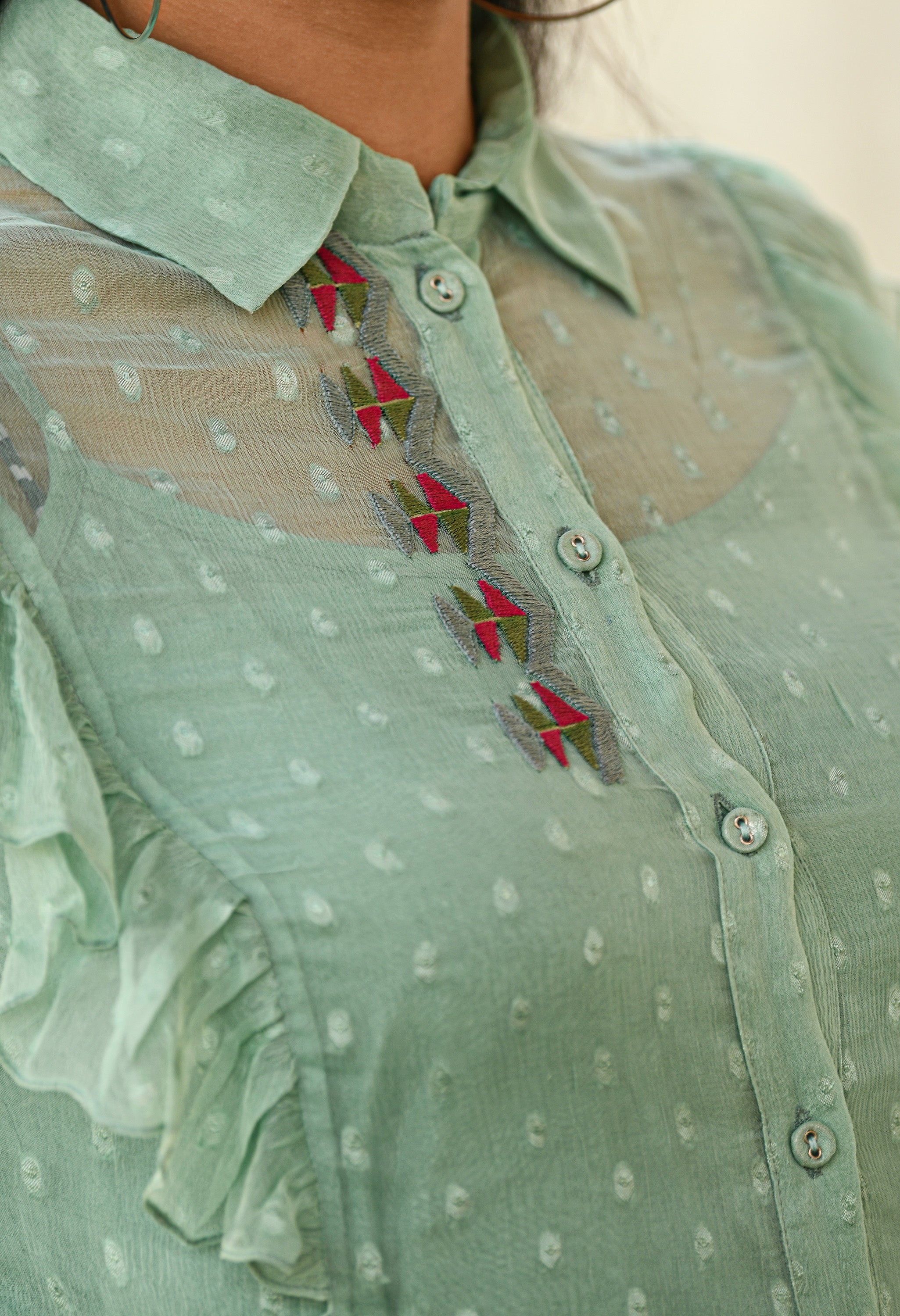 Hand Embroidery Shirt Top