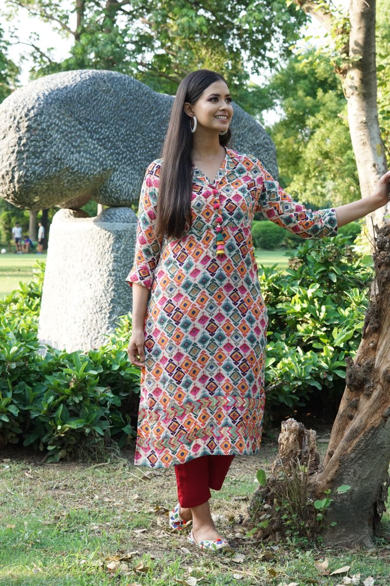 Mira Crape Kurta Set | Crepe Kurta Set Online in India