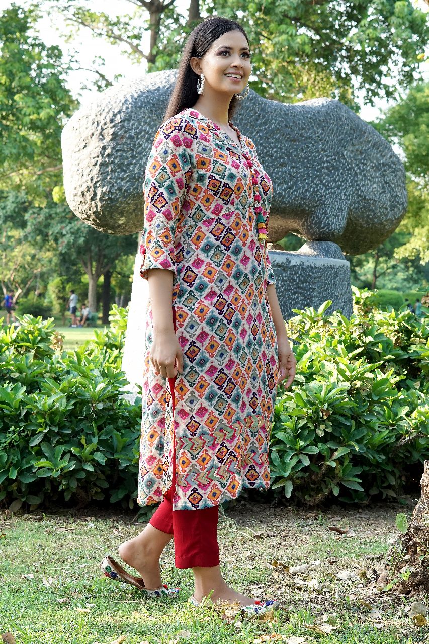 Mira Crape Kurta Set | Crepe Kurta Set Online in India