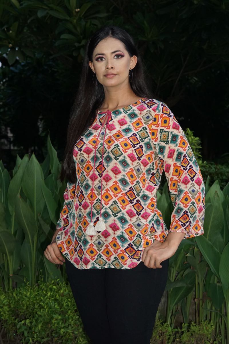 Boho Crepe Top | Bohemian Tops online for Women