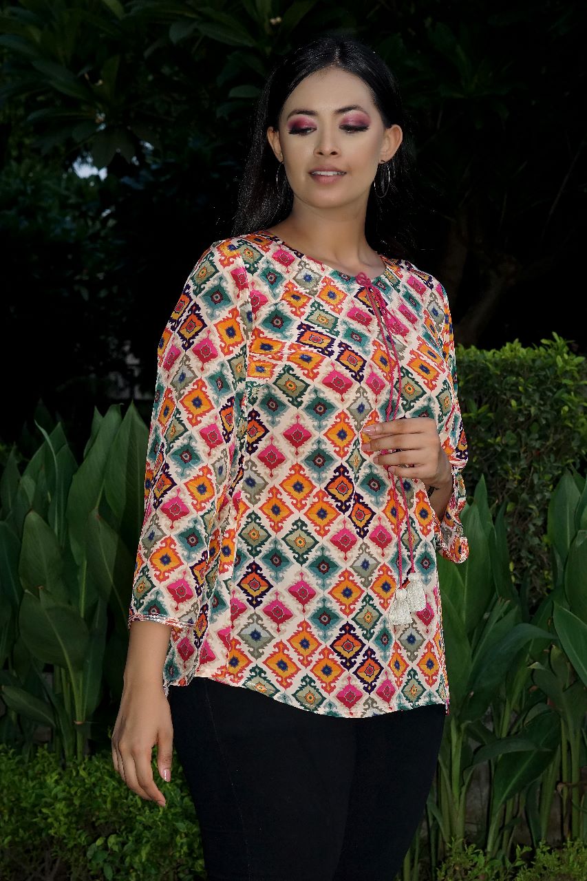 Boho Crepe Top | Bohemian Tops online for Women