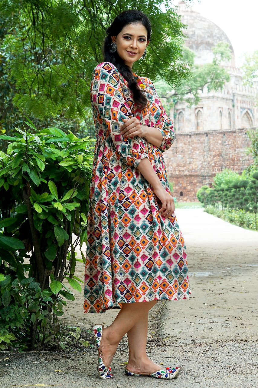 flare dress online Buy 100% Cotton Fit & Flare Dress With Bow For Women Online - Red