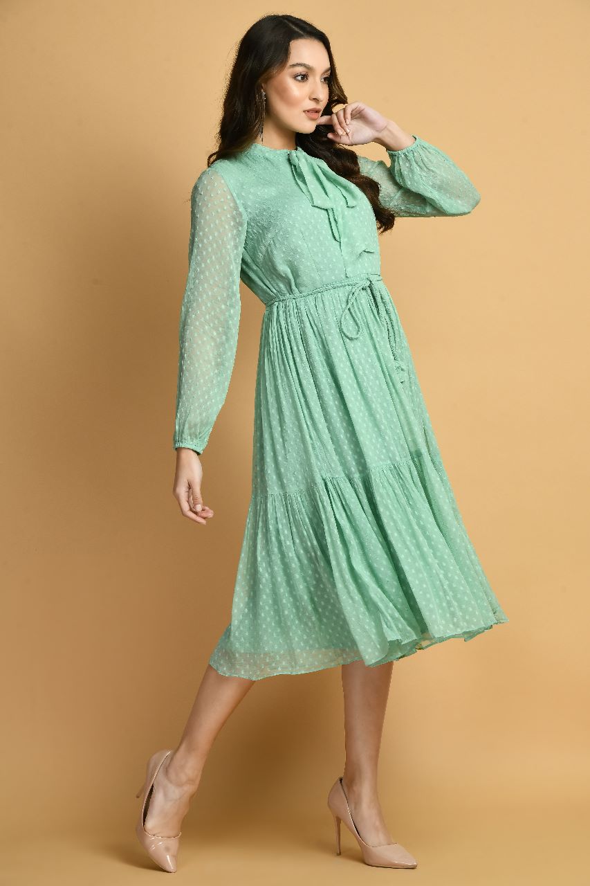 Mint Green Fit And Flare Dress | Mint Green Dresses online in India