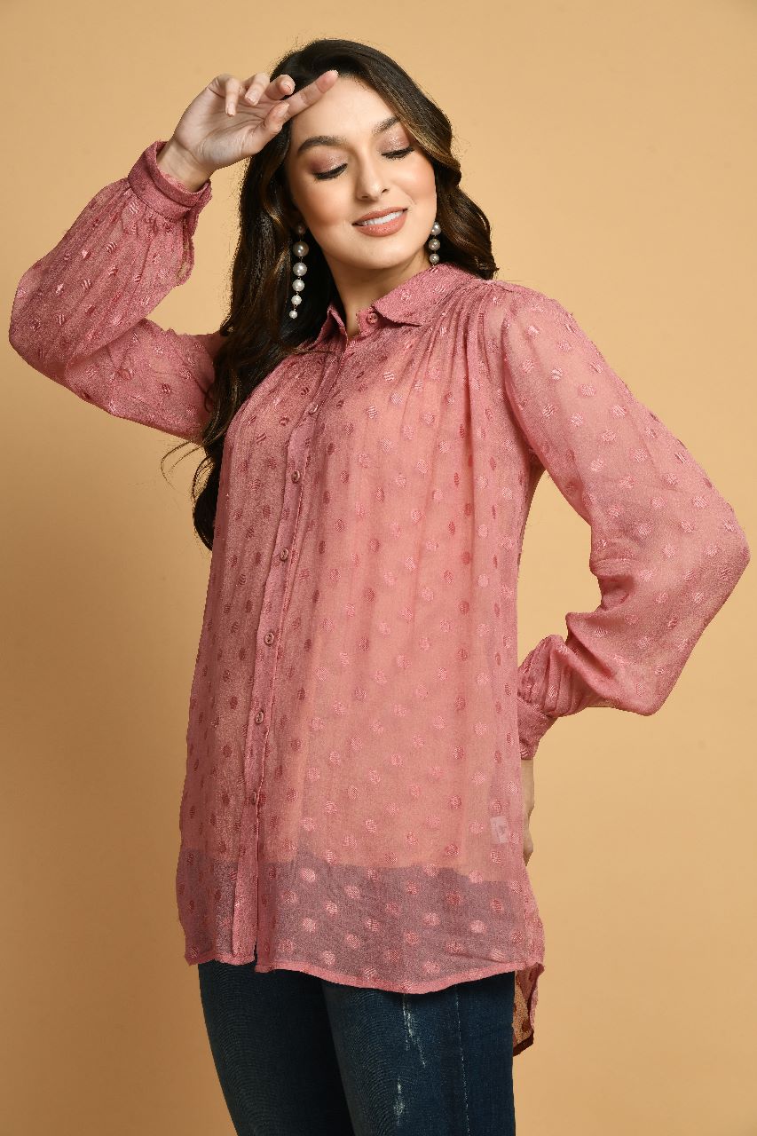 Rust Casual Shirt | Rust Colour Shirt For Women