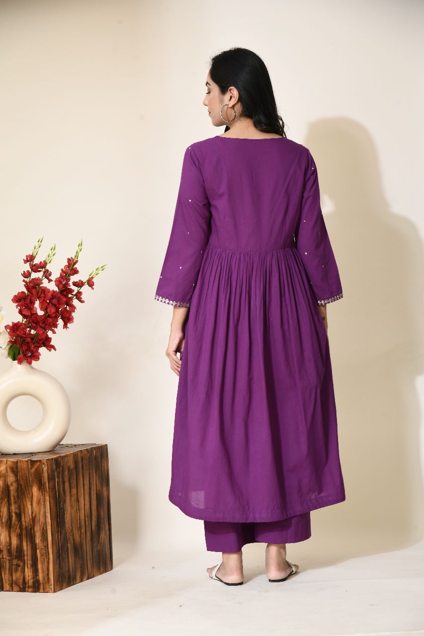 Subagya Purple Cotton Kurta | Trendy Purple Cotton Kurtas Online