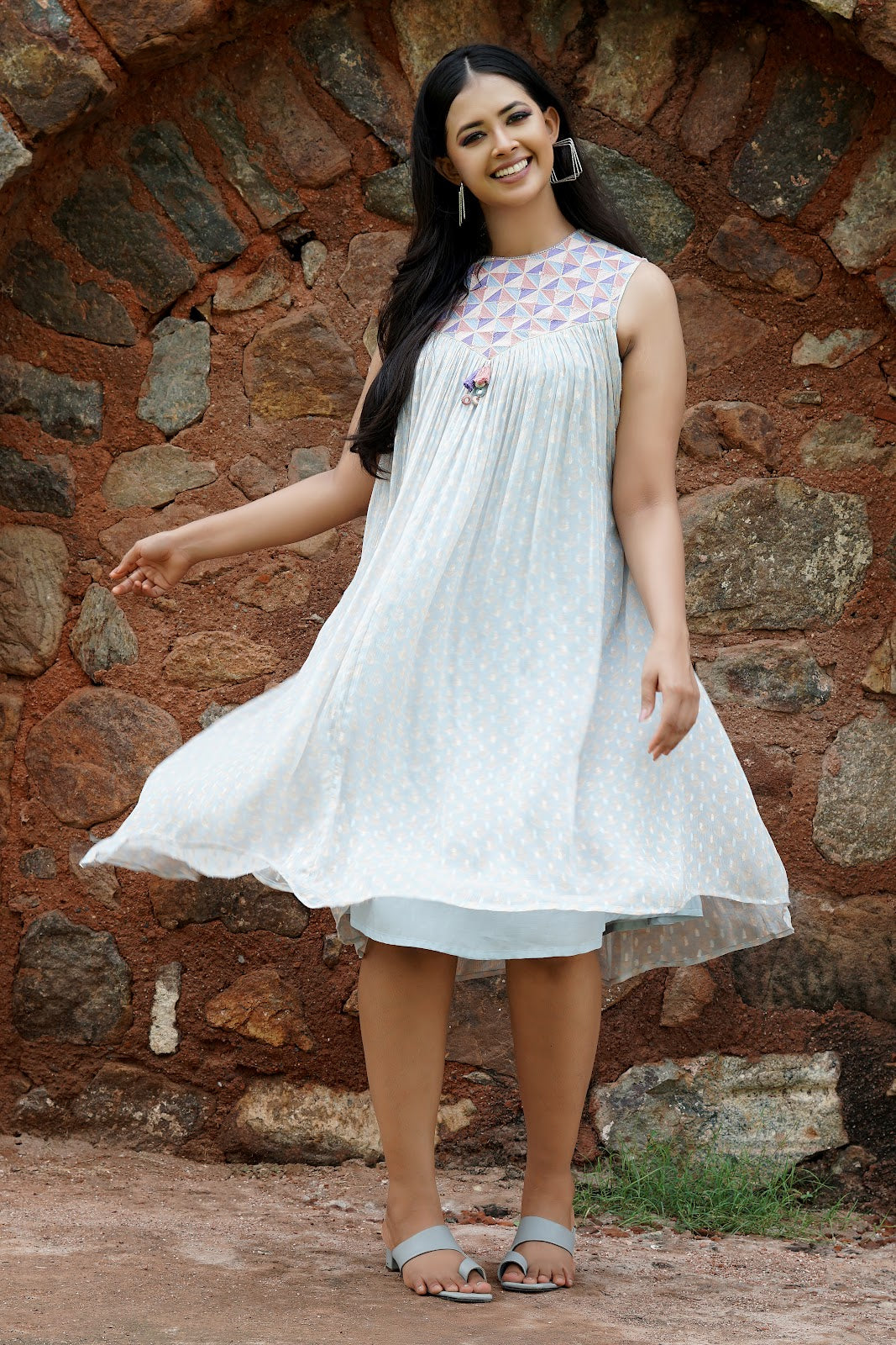 choga-phulkari-flare-dress