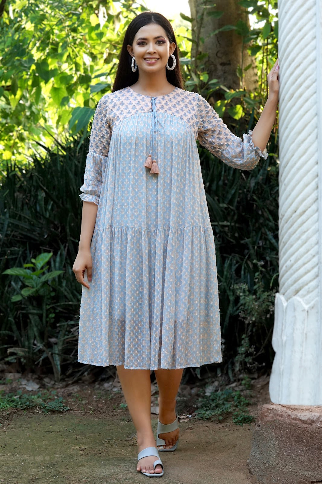 Bashant Phulkari Flare Dress | Phulkari Clothing Online in India