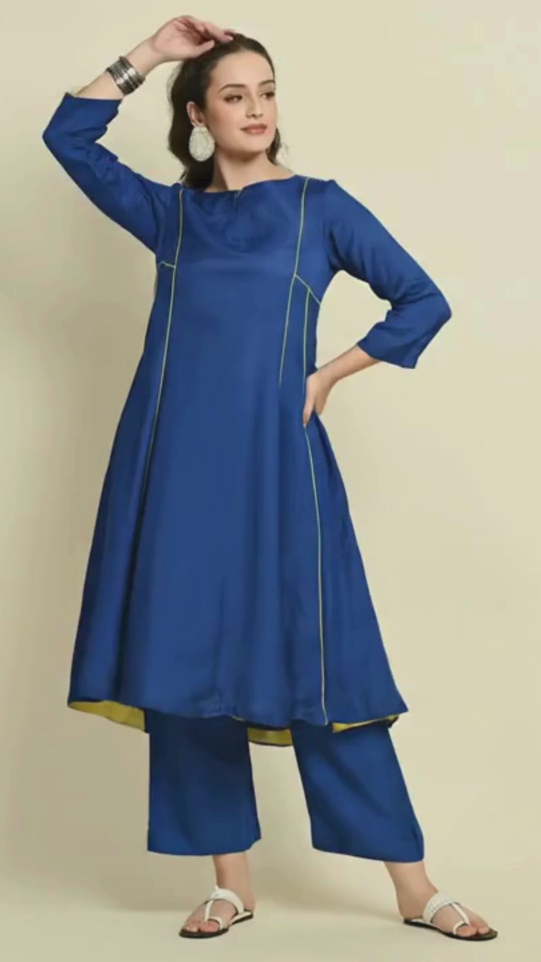 Deep Blue Panel Kurta Only | Trendy Blue Panel Kurtas