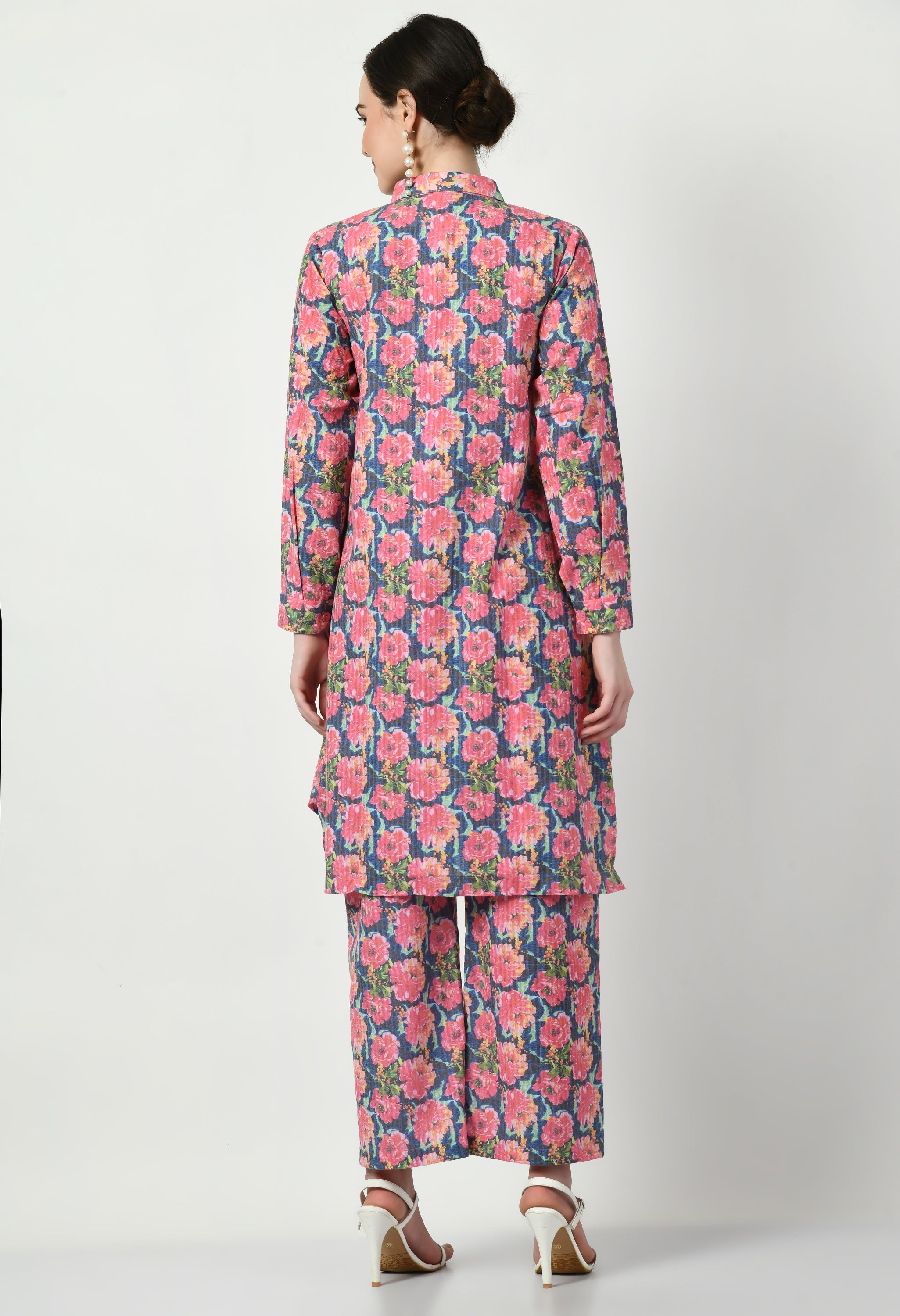 Blue and Pink Kurta Set | Blue and Pink Kurti Set for Women