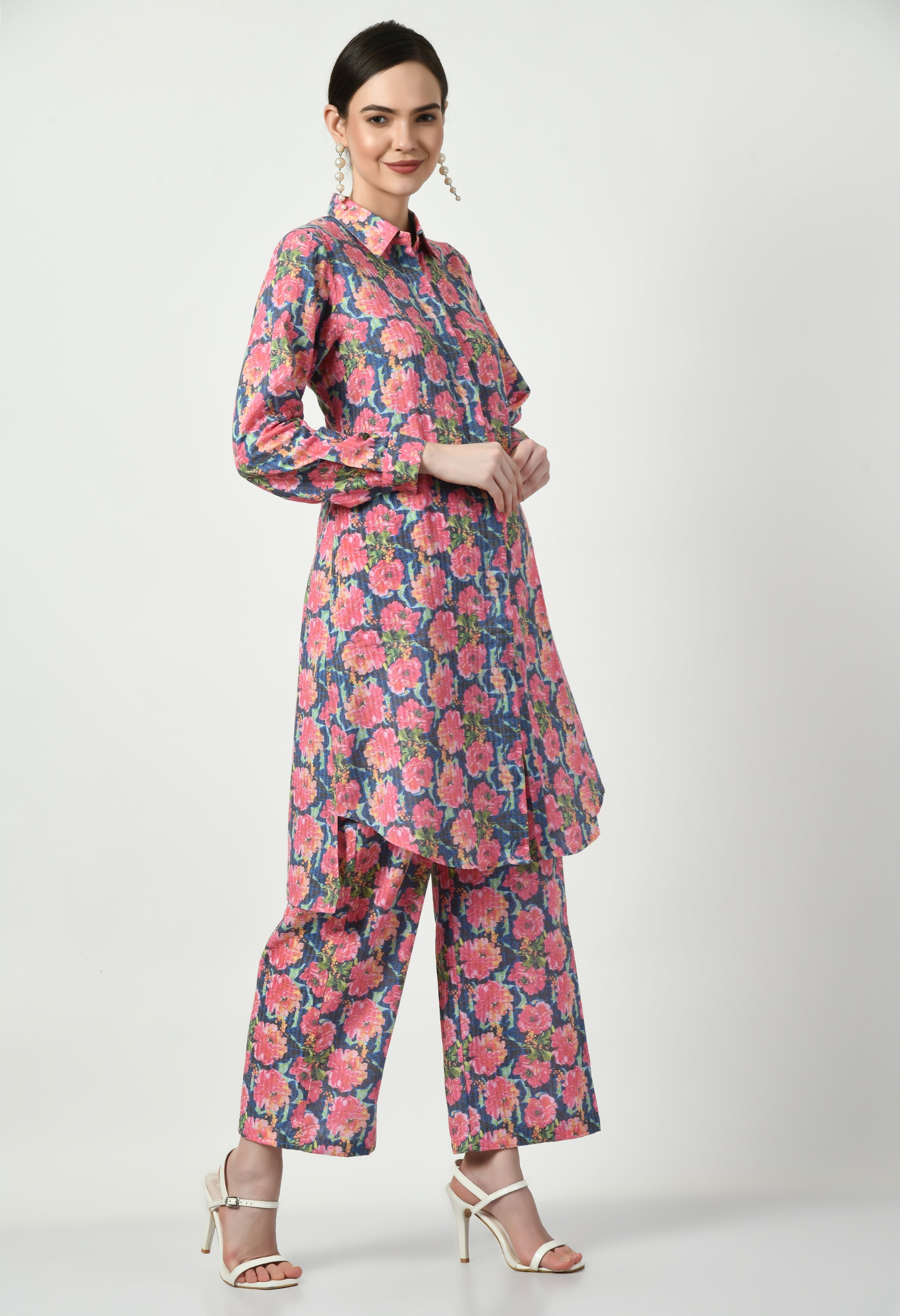 Blue and Pink Kurta Set | Blue and Pink Kurti Set for Women