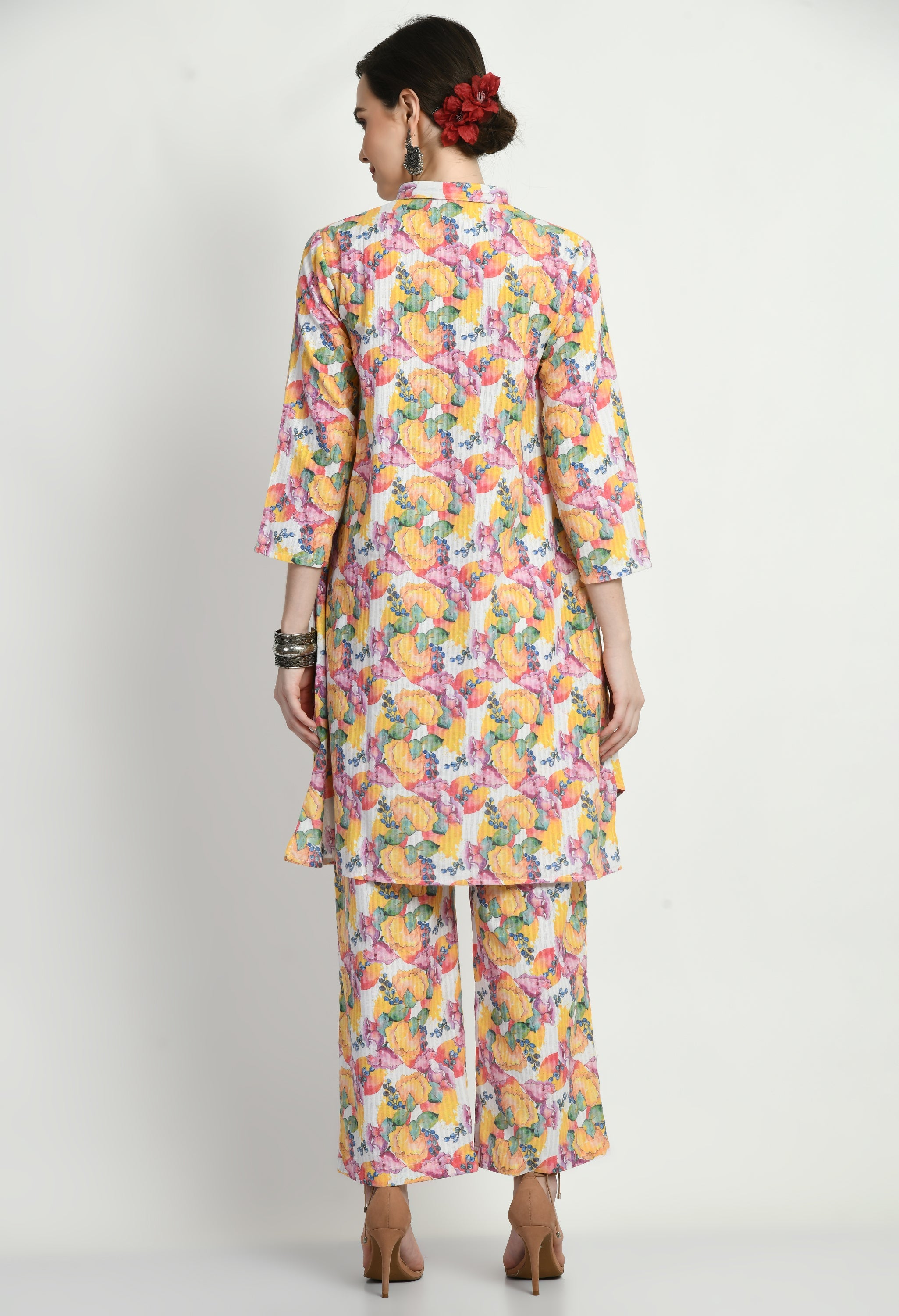 Multi Color Shirt Cotton Kurta Set | Multicoloured Kurta Set for Women