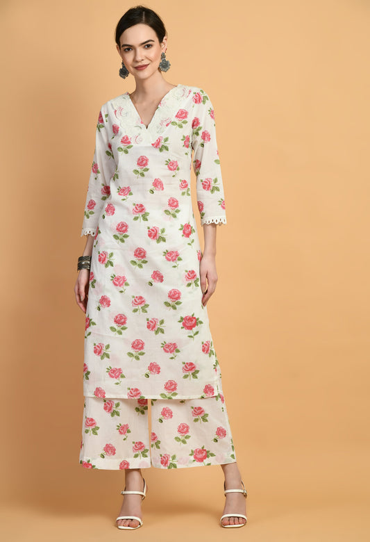 Cherry Lace Kurta Set | Shop Party Wear Kurta Sets