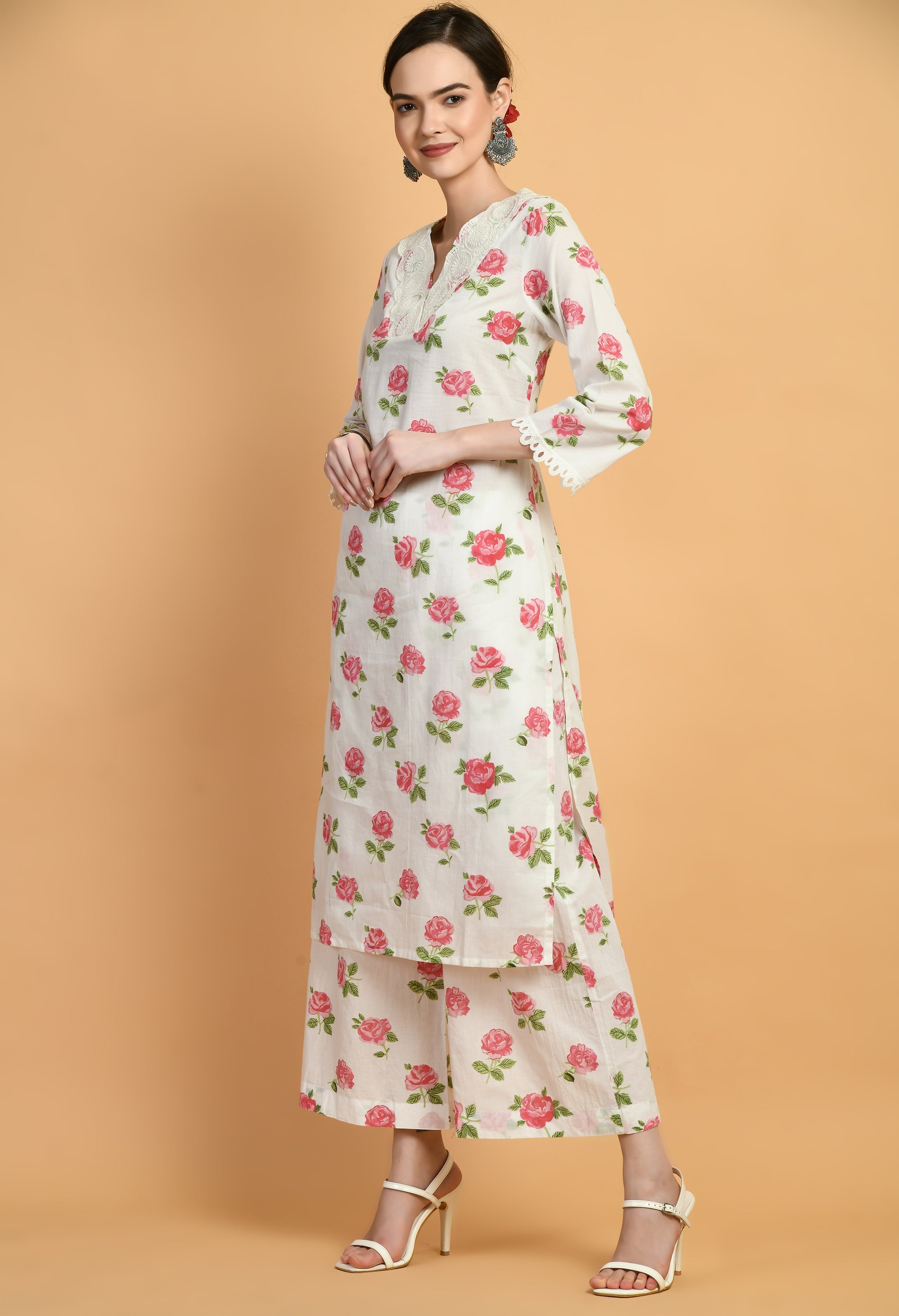 Cherry Lace Kurta Set | Shop Party Wear Kurta Sets