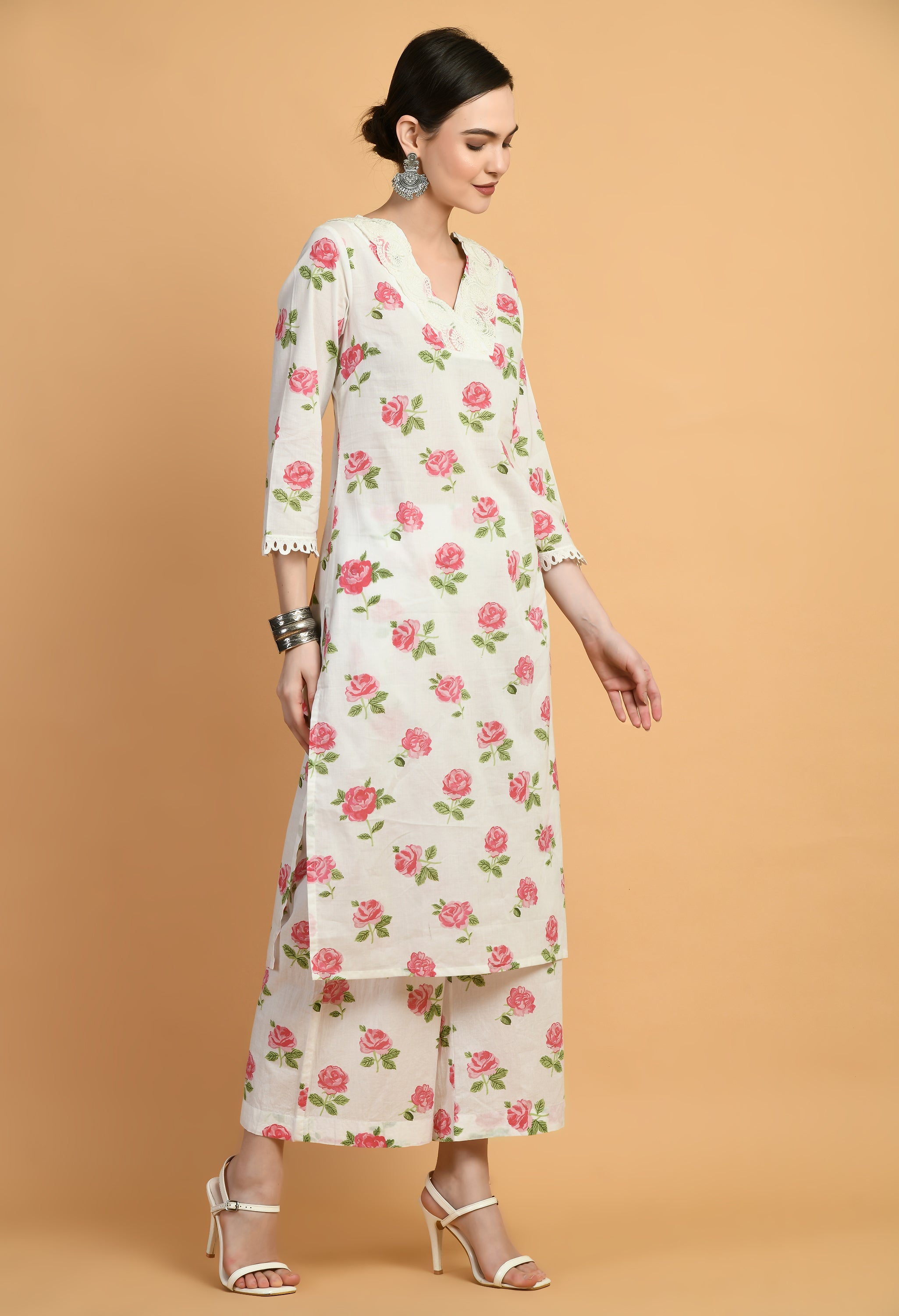 Cherry Lace Kurta Set | Shop Party Wear Kurta Sets