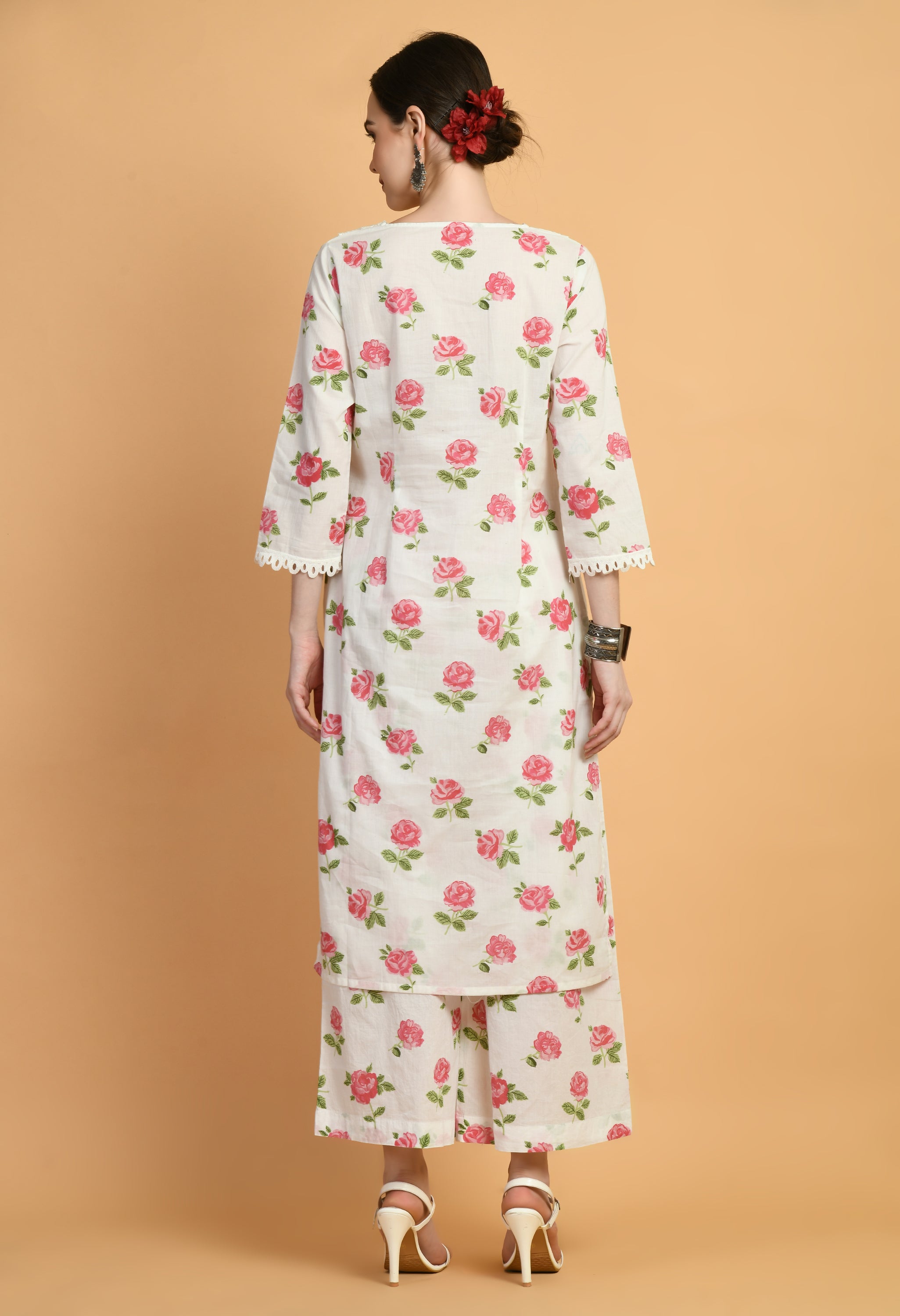 Cherry Cotton Kurta Only | Cherry Red Kurta For Women