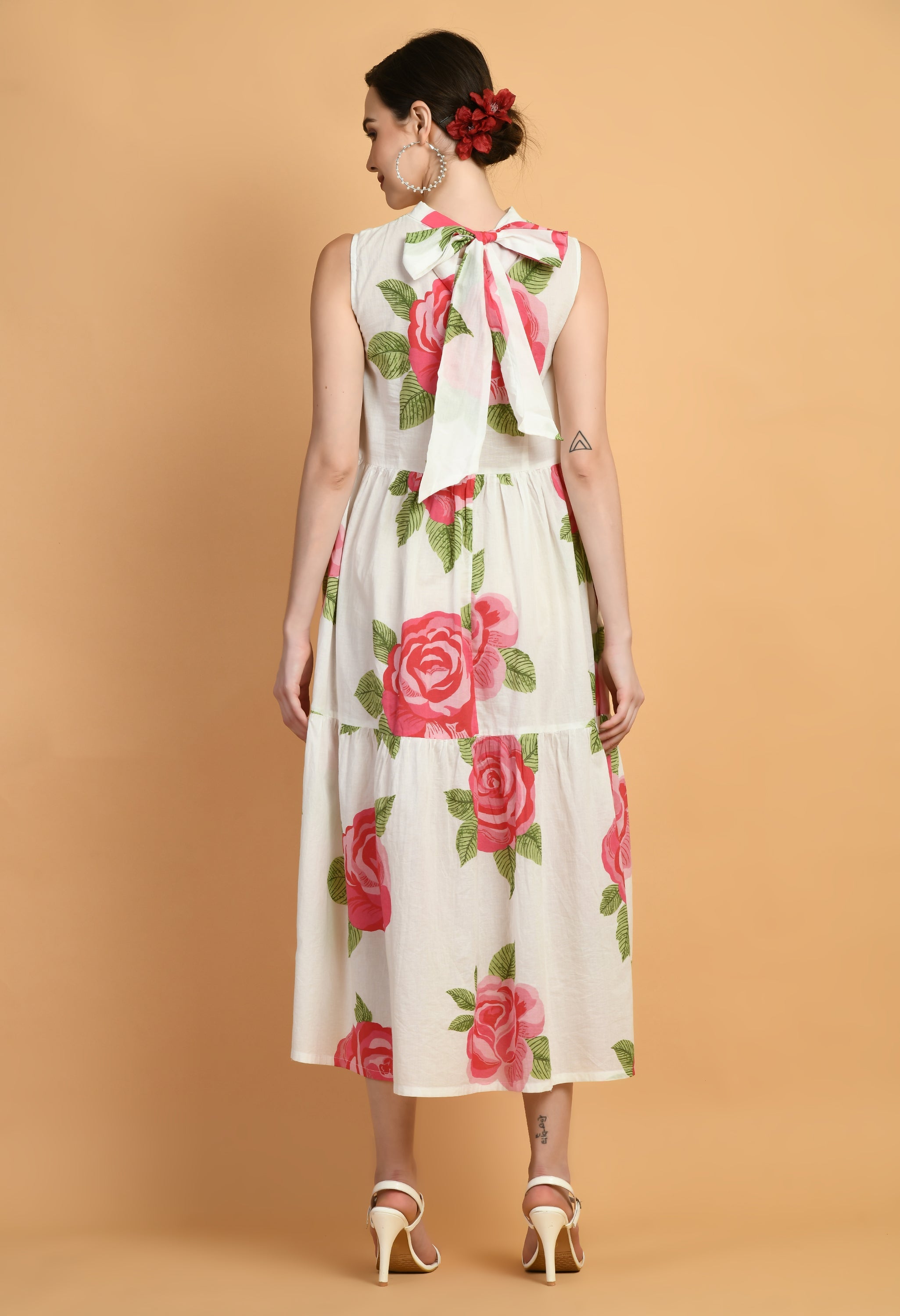 Gulabi Bagh Flare Cotton Dress | Cotton Flared Dress for Women