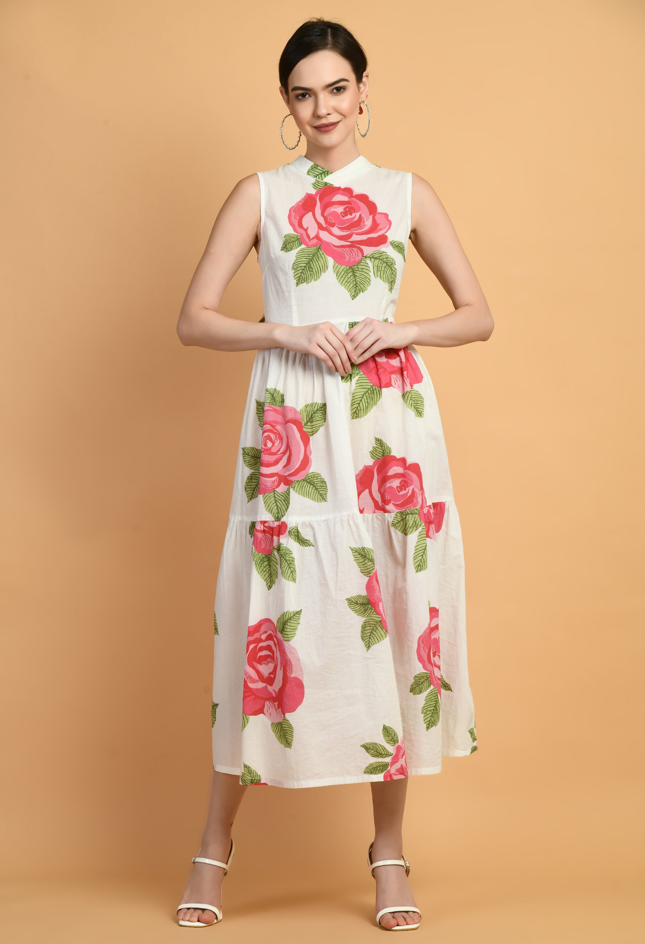 Gulabi Bagh Flare Cotton Dress | Cotton Flared Dress for Women