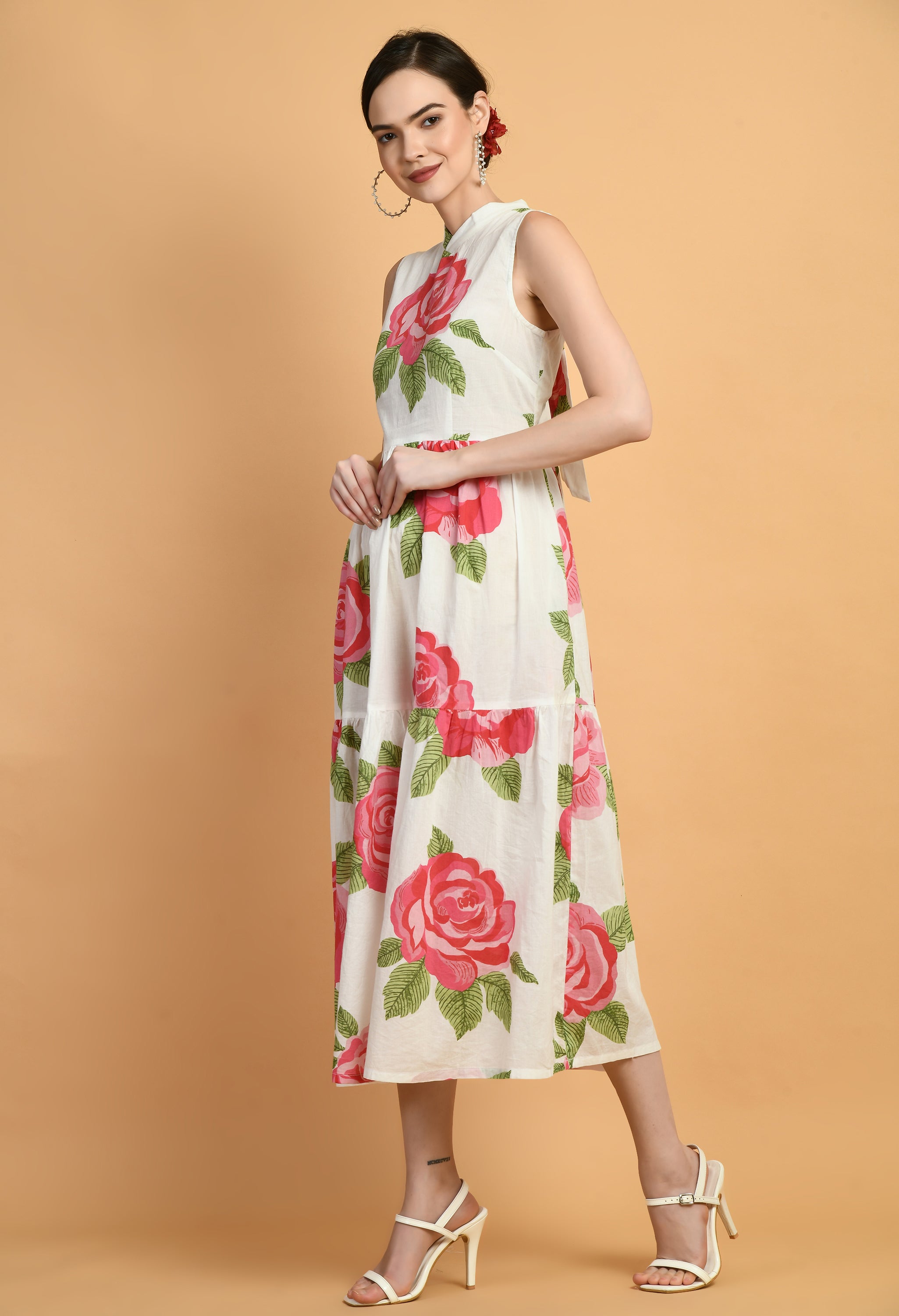 Gulabi Bagh Flare Cotton Dress | Cotton Flared Dress for Women