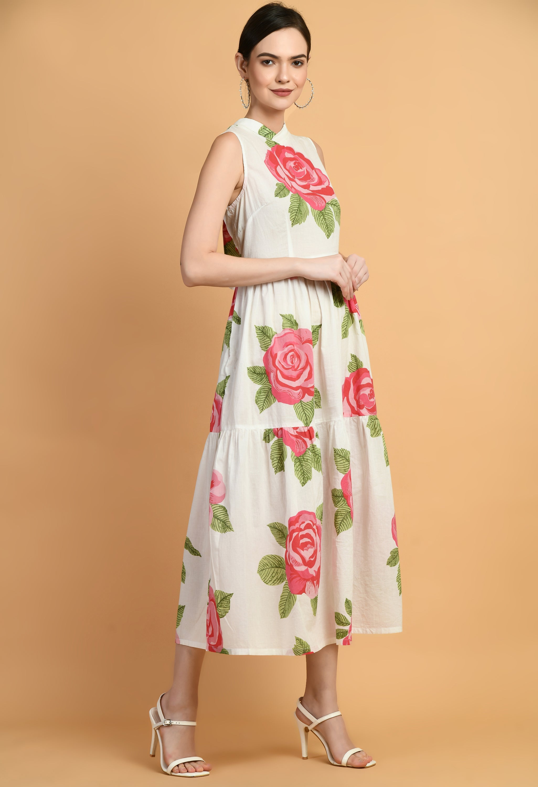 Gulabi Bagh Flare Cotton Dress | Cotton Flared Dress for Women