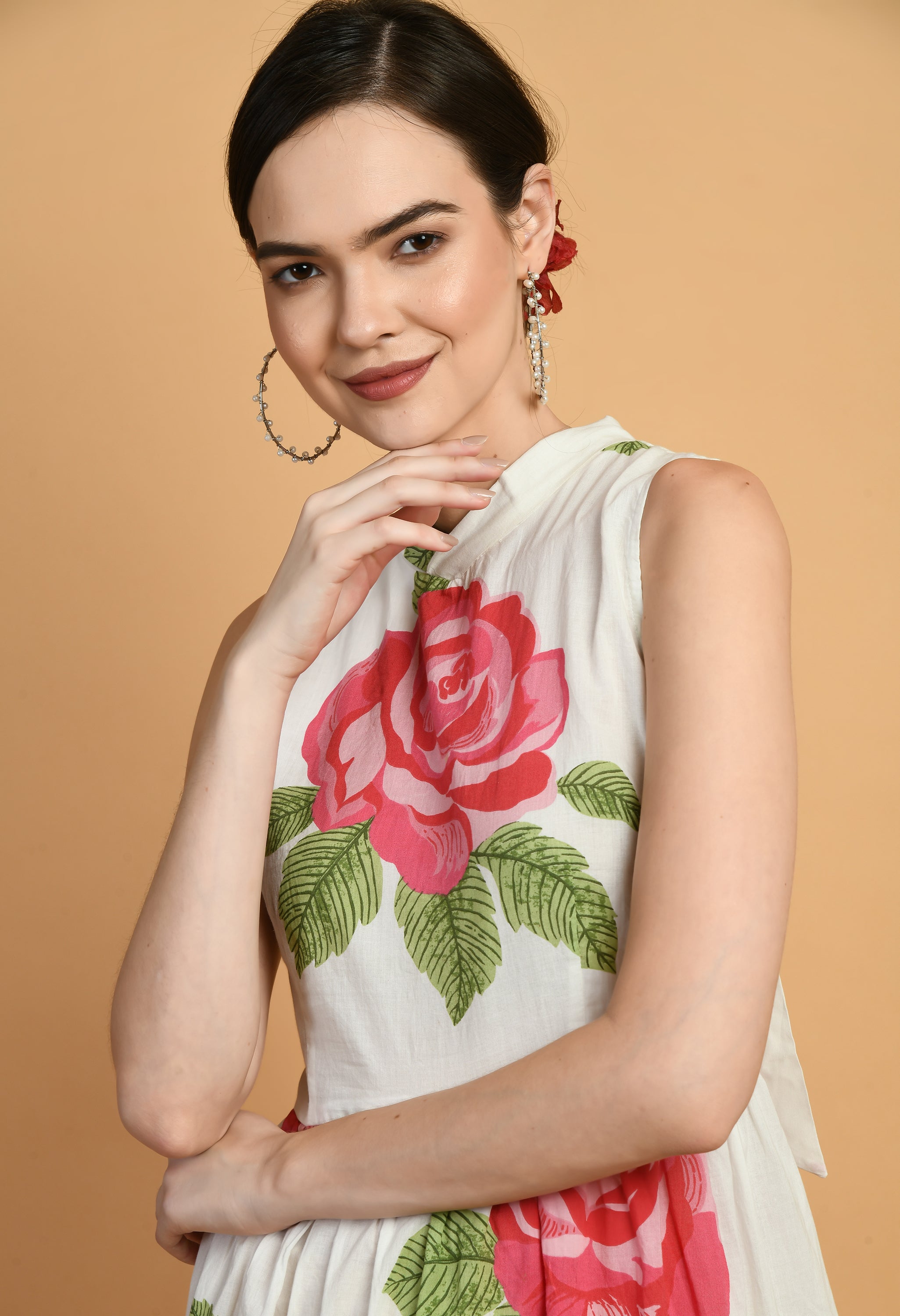 Gulabi Bagh Flare Cotton Dress | Cotton Flared Dress for Women