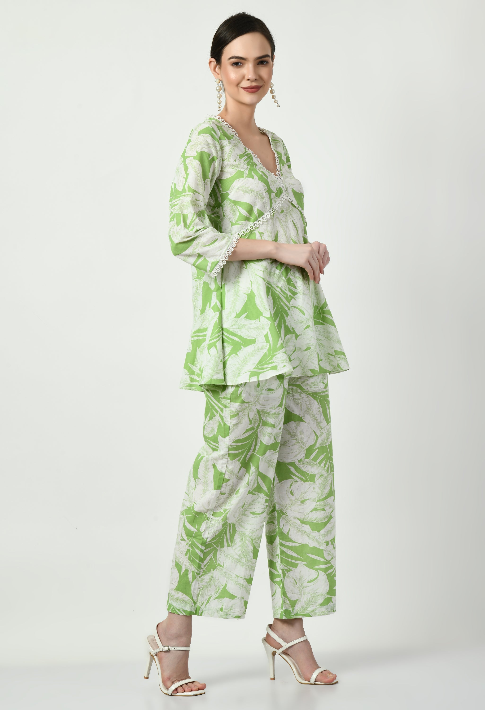 Soft Green Cotton Co-Ord Set | Green Cotton Co-Ord Set